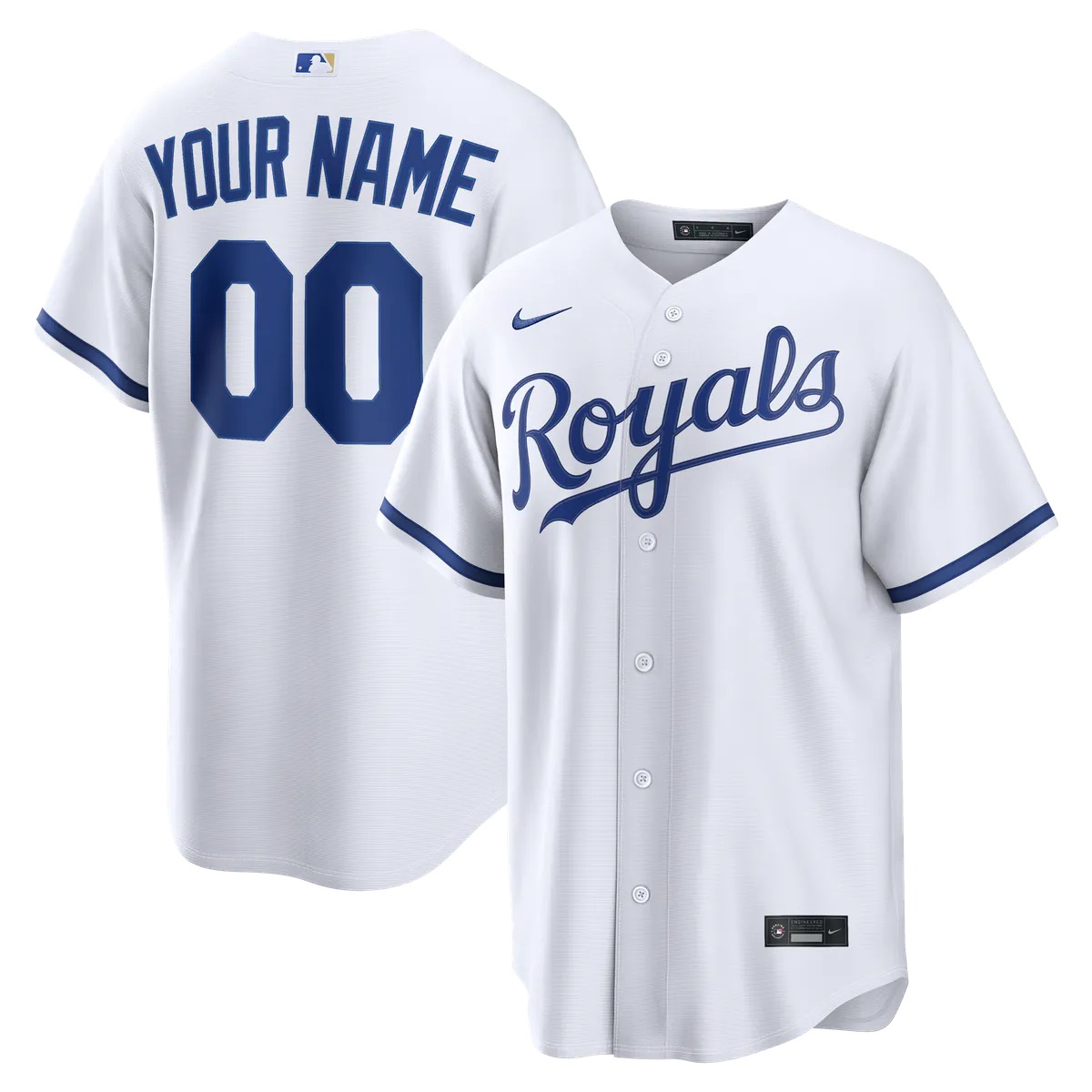 Hunk Wear - Kansas City Royals Nike Home Replica Custom Jersey - White