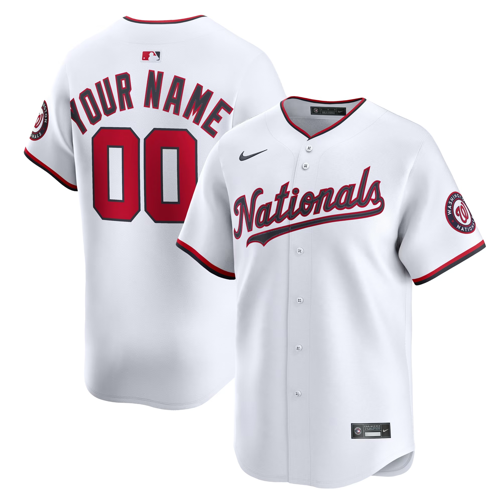 Hunk Wear - Washington Nationals Nike Home Limited Custom Jersey - White