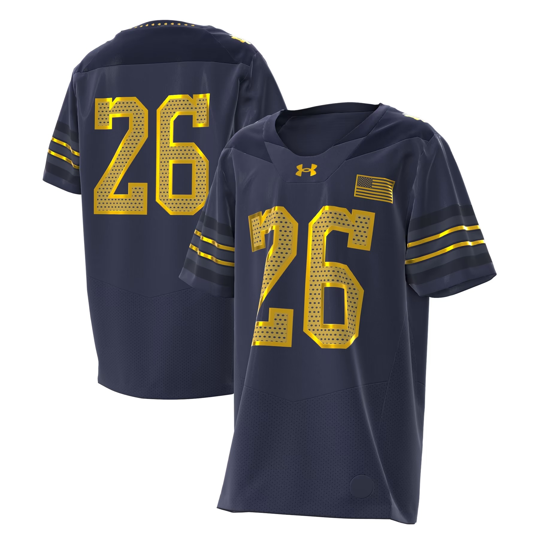Hunk Wear - #26 Notre Dame Fighting Irish Under Armour Youth 2026 Shamrock Series Replica Football Jersey - Navy