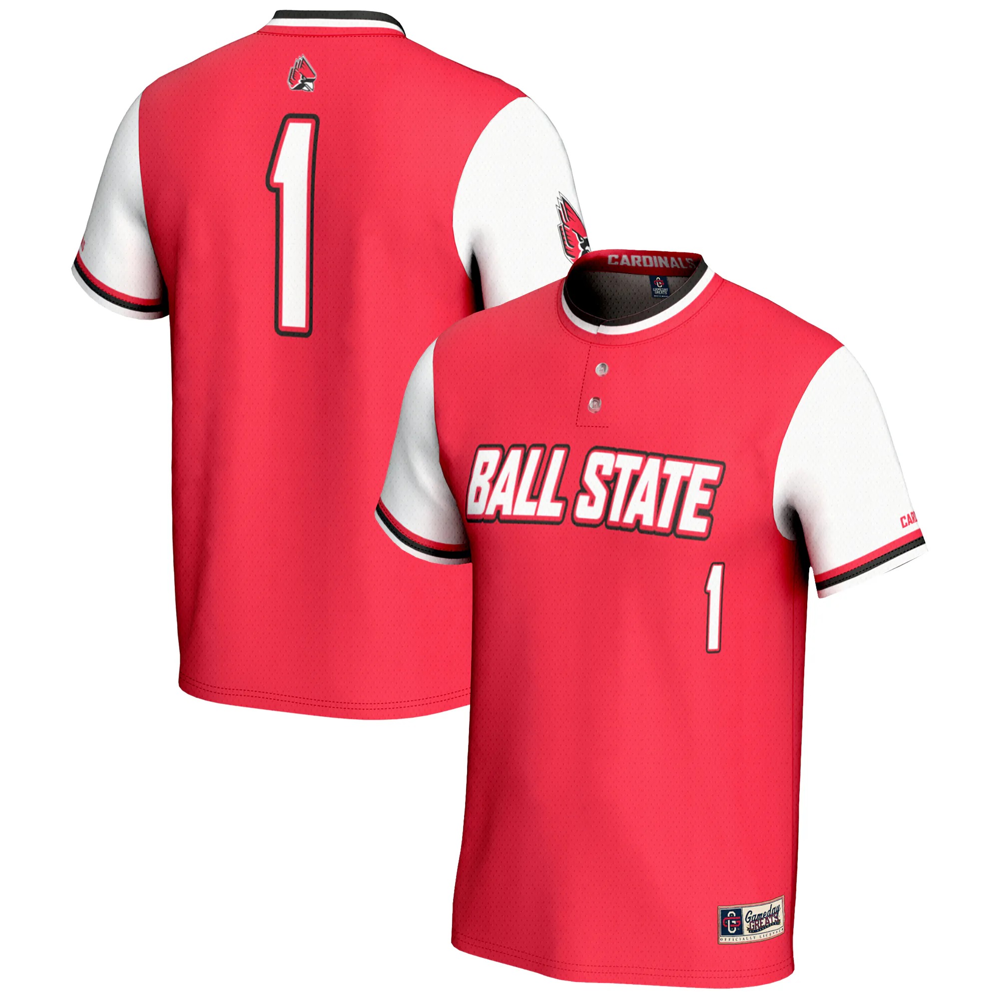 Hunk Wear - #1 Ball State Cardinals GameDay Greats Unisex Lightweight Softball Jersey - Cardinal