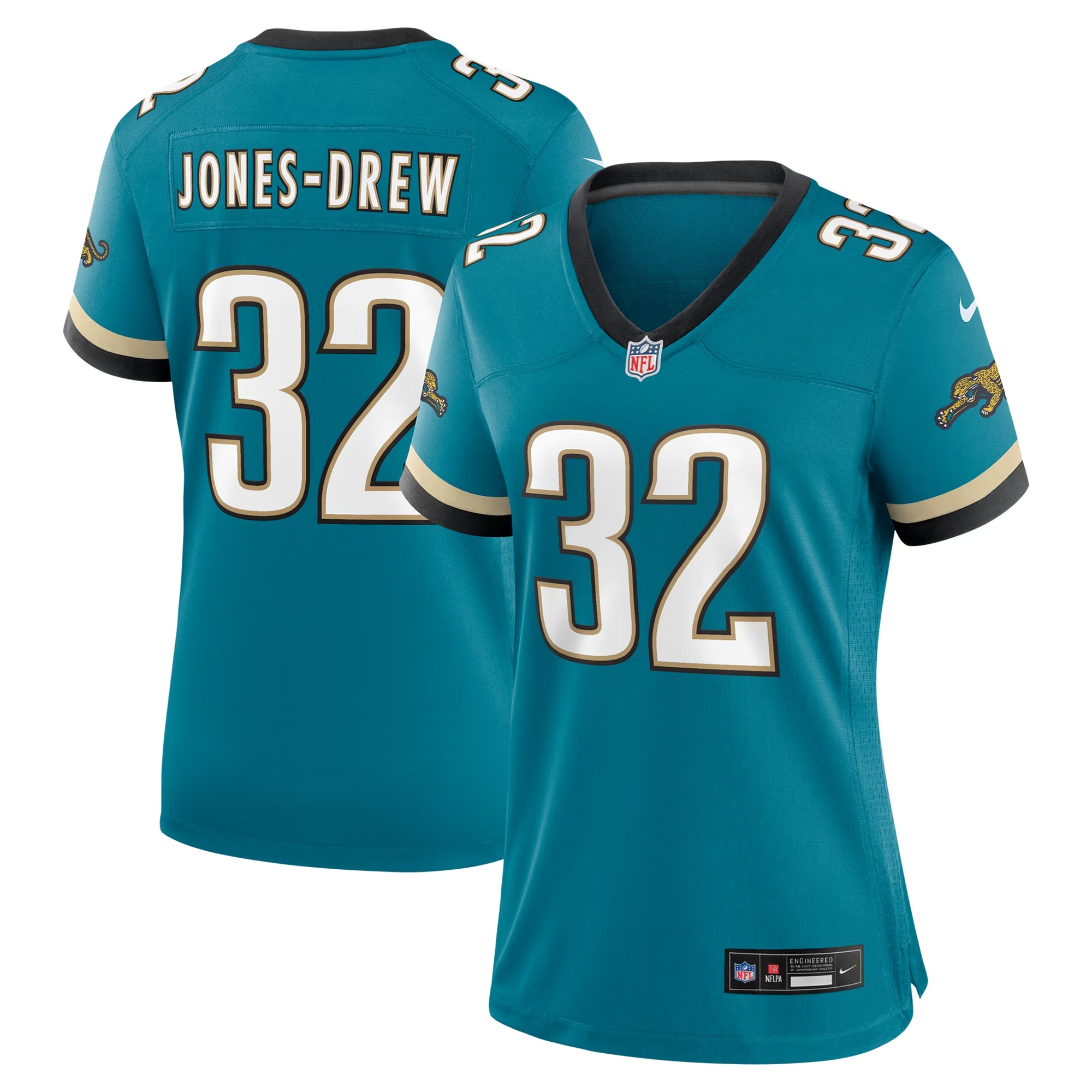 Hunk Wear - Maurice Jones-Drew Jacksonville Jaguars Nike Women's Prowler Throwback Retired Player Game Jersey - Teal