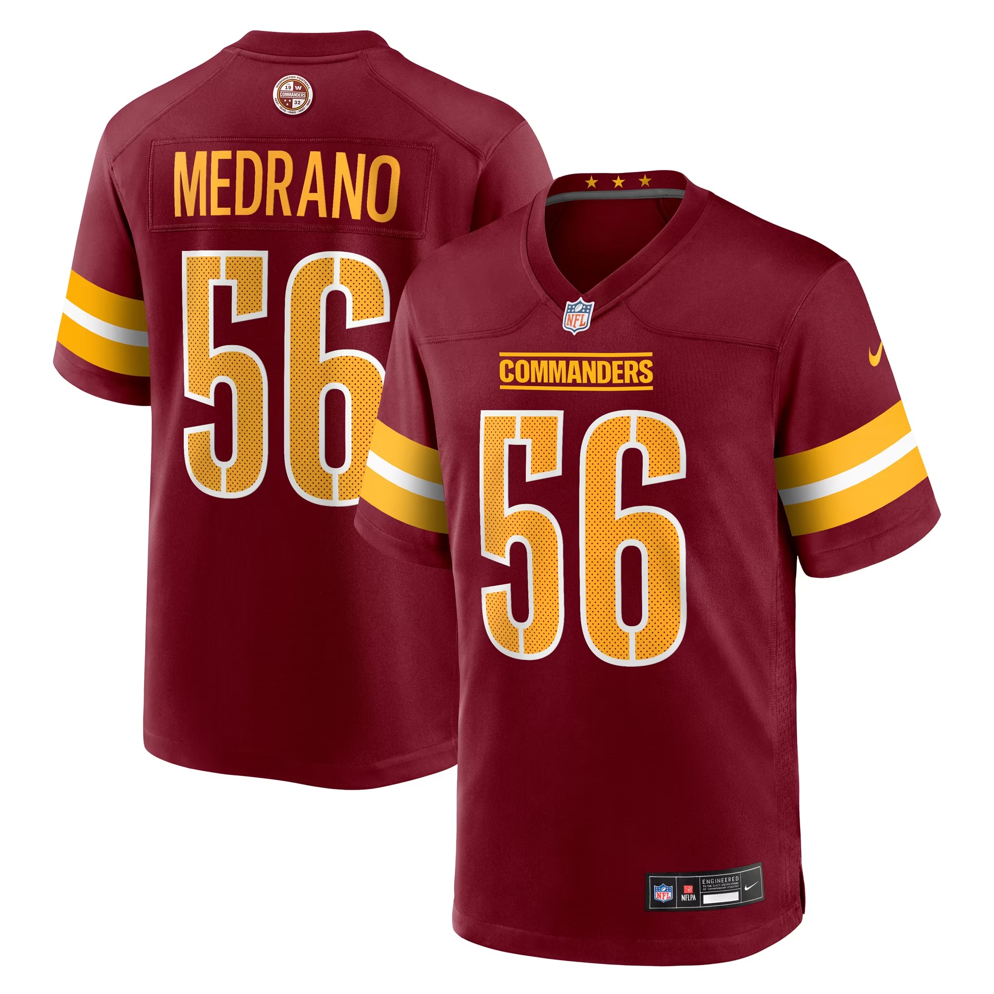 Hunk Wear - Kain Medrano Washington Commanders Nike Team Game Jersey - Burgundy
