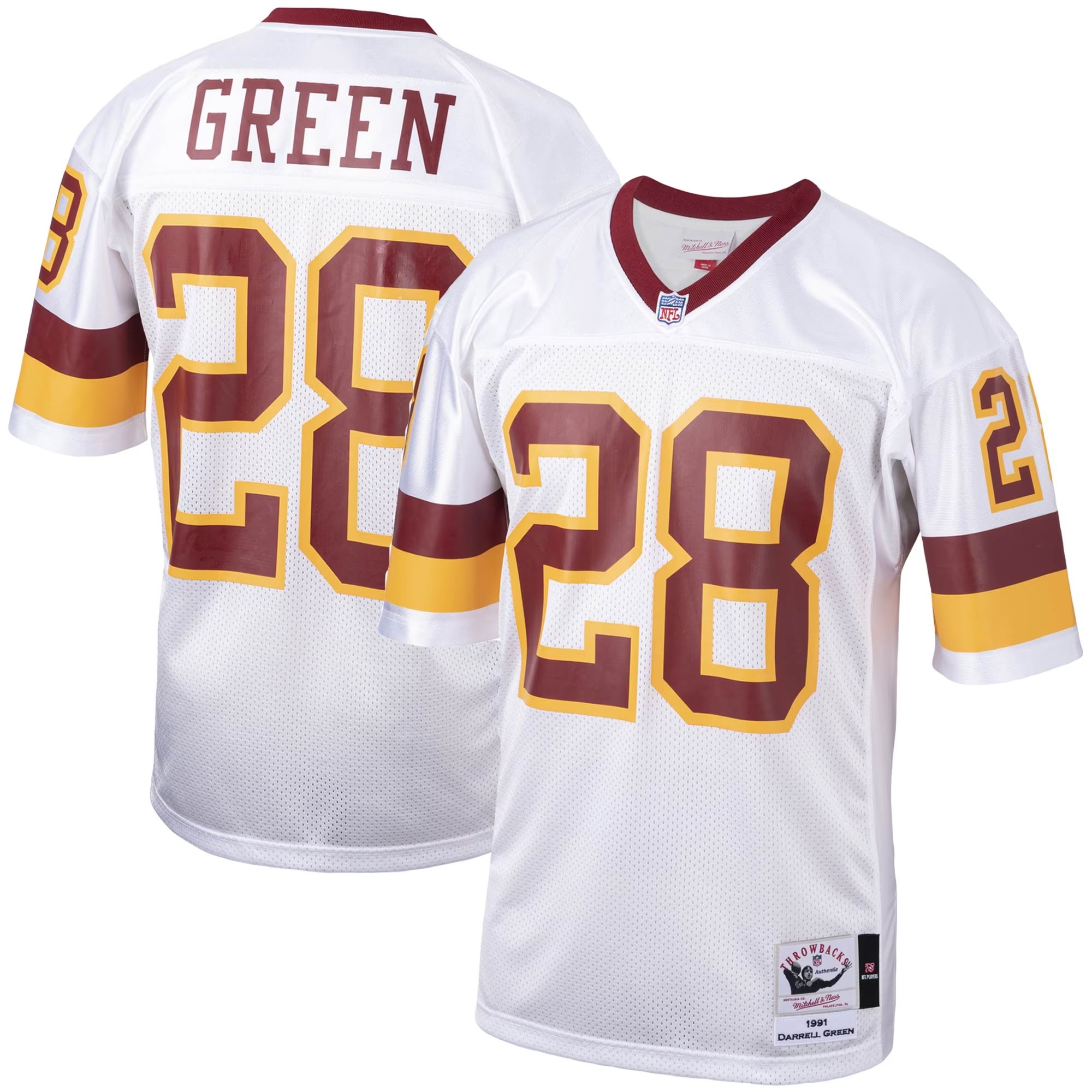 Hunk Wear - Darrell Green Washington Football Team 1991 Mitchell & Ness Authentic Throwback Retired Player Jersey - White
