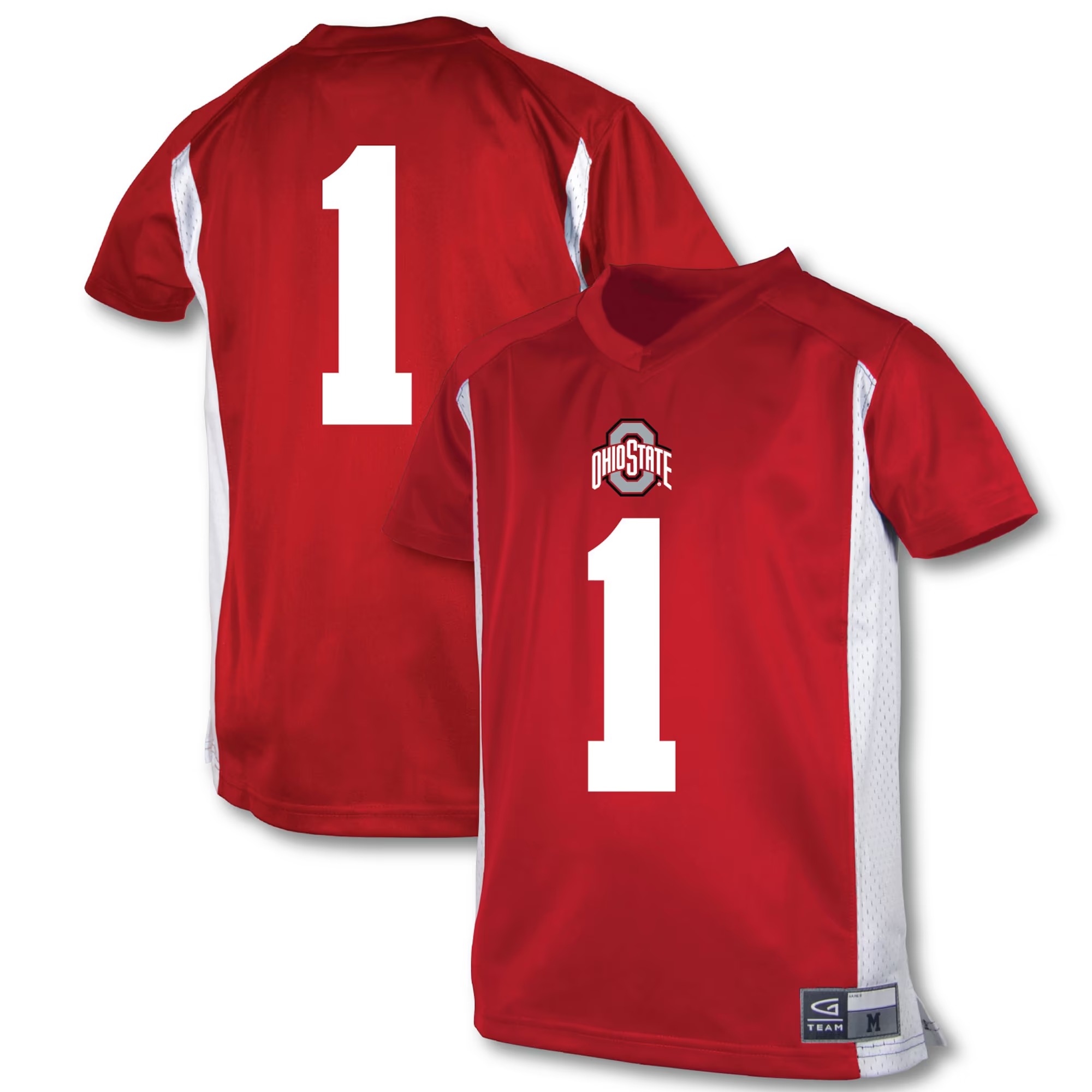 Hunk Wear - #1 Ohio State Buckeyes Garb Youth Football Jersey - Scarlet