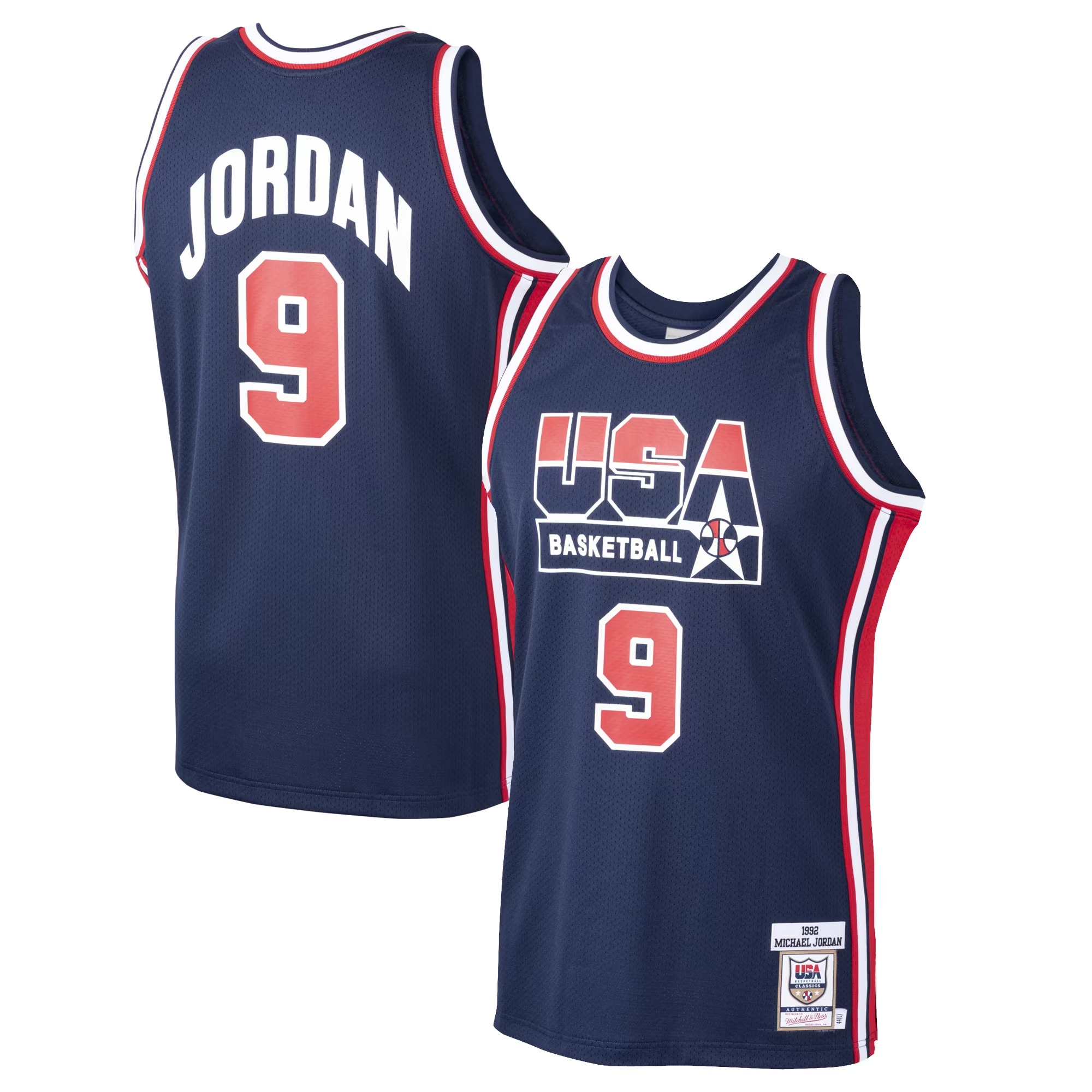 Hunk Wear - Michael Jordan USA Basketball Mitchell & Ness Home 1992 Dream Team Authentic Jersey - Navy
