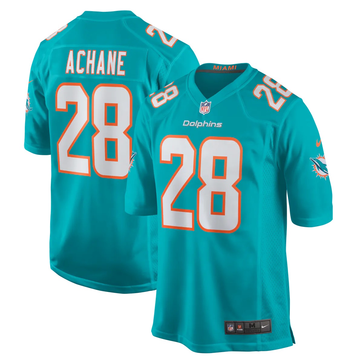 Hunk Wear - De'Von Achane Miami Dolphins Nike Player Game Jersey - Aqua