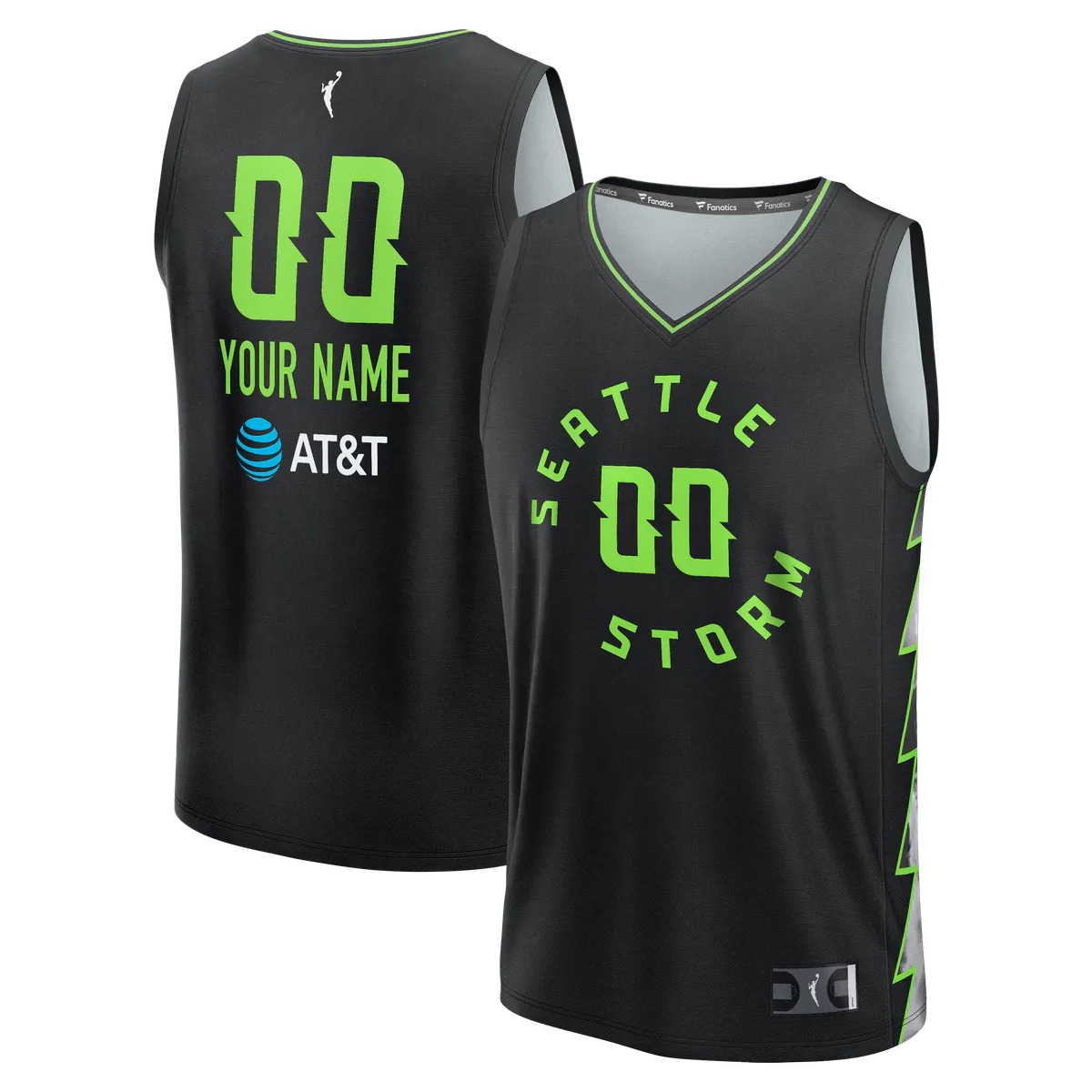 Hunk Wear - Seattle Storm Fanatics Youth Fast Break Custom Jersey - Rebel Edition - Black