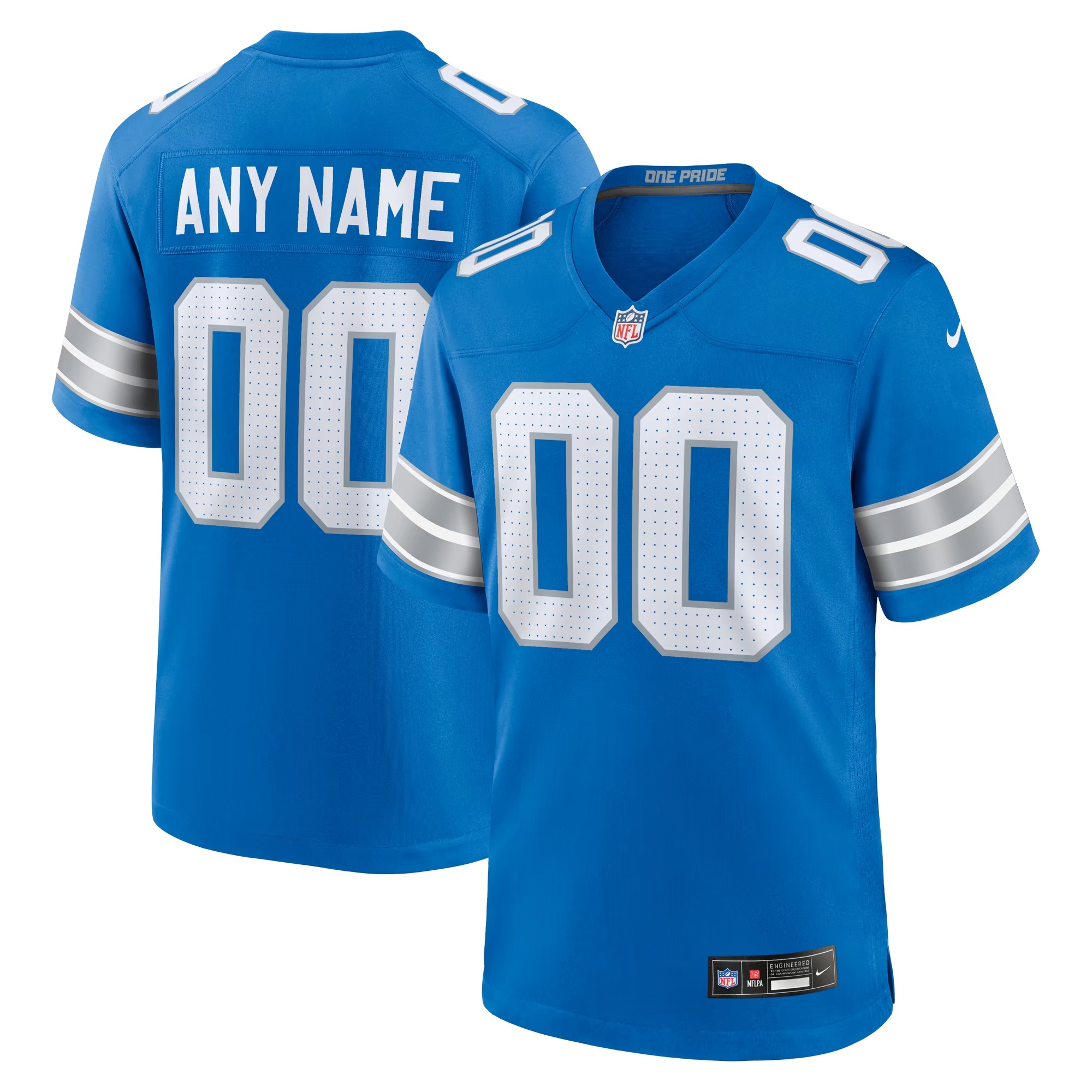 Hunk Wear - Detroit Lions Nike Custom Game Jersey - Blue