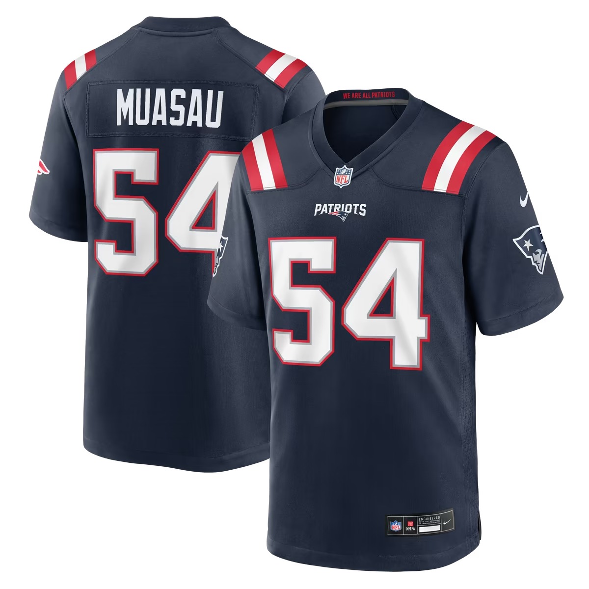 Hunk Wear - Darius Muasau New England Patriots Nike Team Game Jersey - Navy