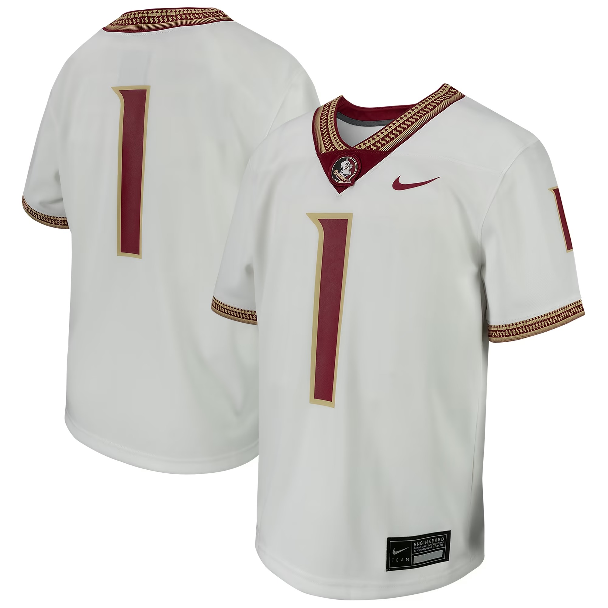Hunk Wear - # Florida State Seminoles Nike Youth Football Game Jersey - White