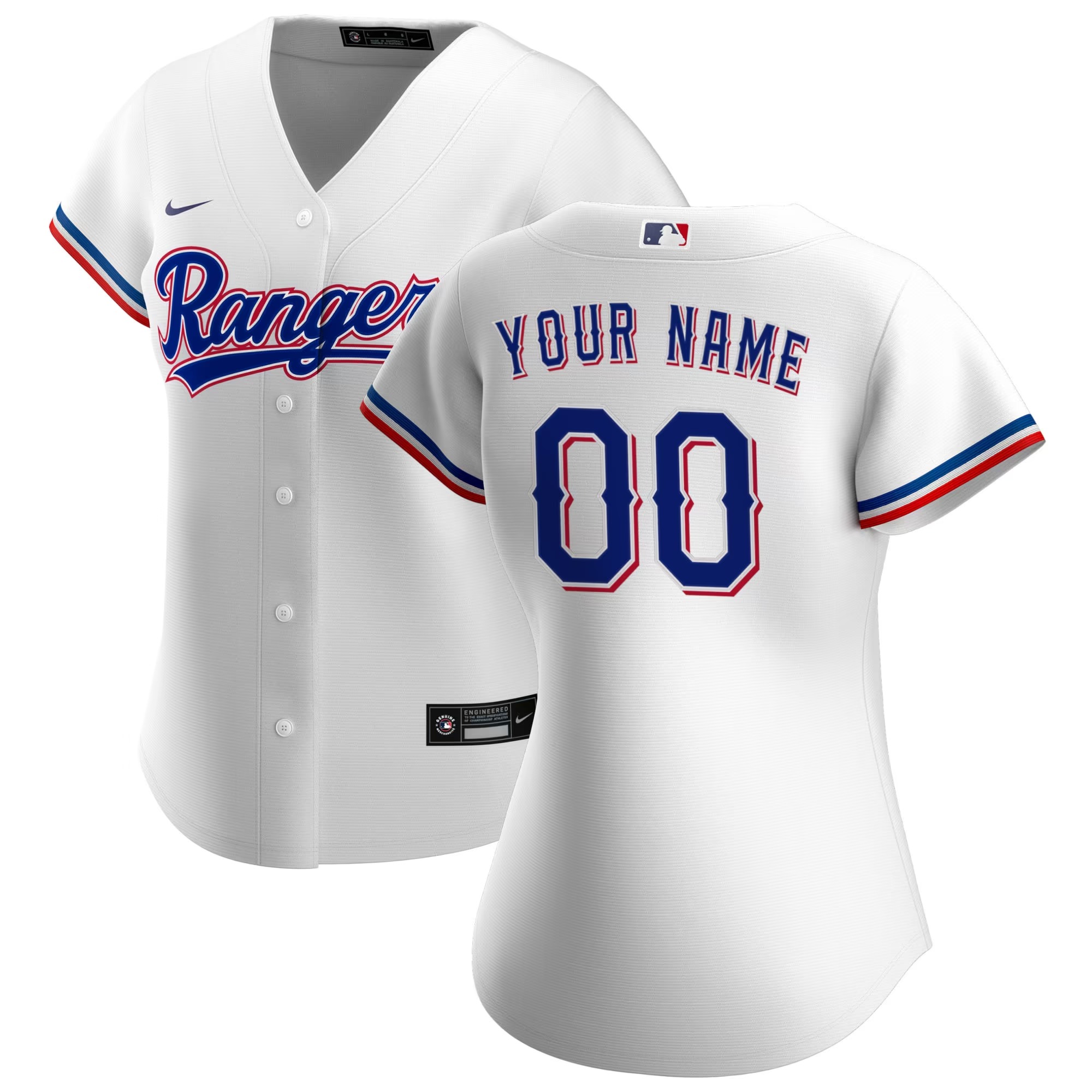 Hunk Wear - Texas Rangers Nike Women's Home Replica Custom Jersey - White