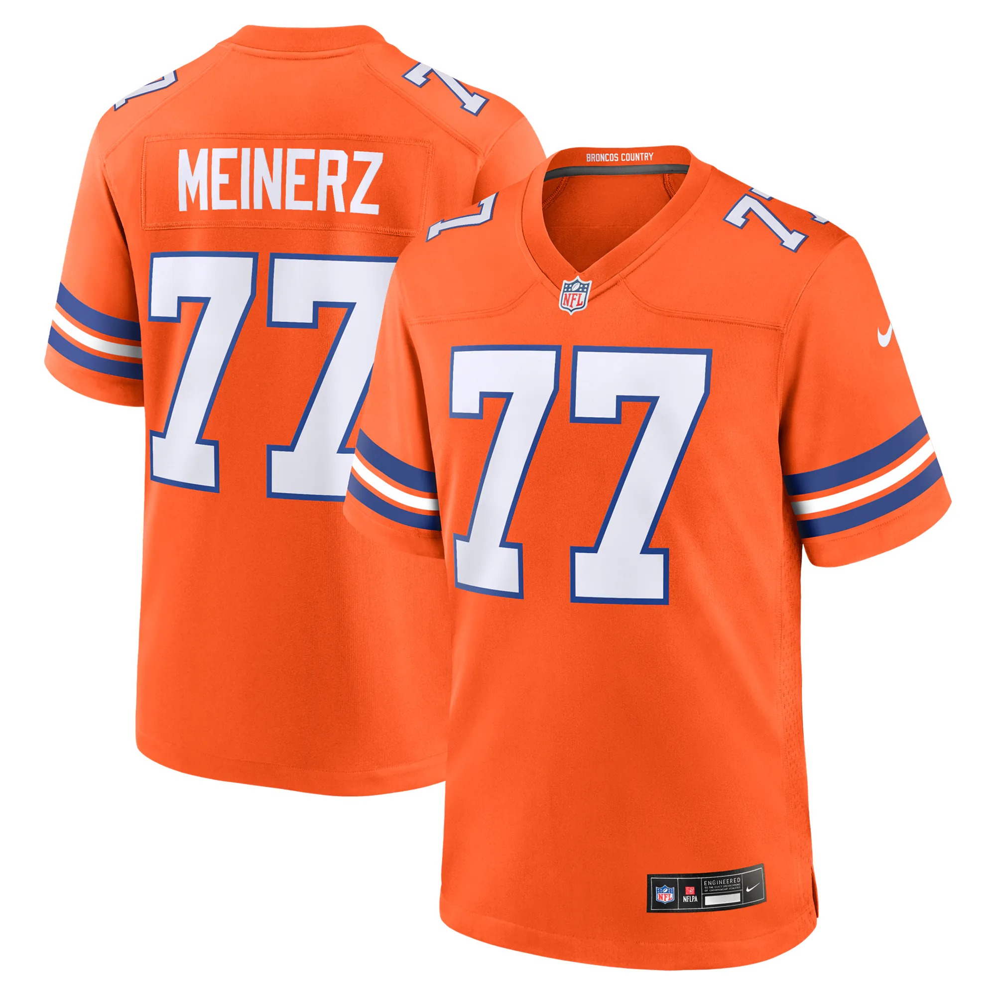 Hunk Wear - Quinn Meinerz Denver Broncos Nike Alternate Game Jersey - Orange