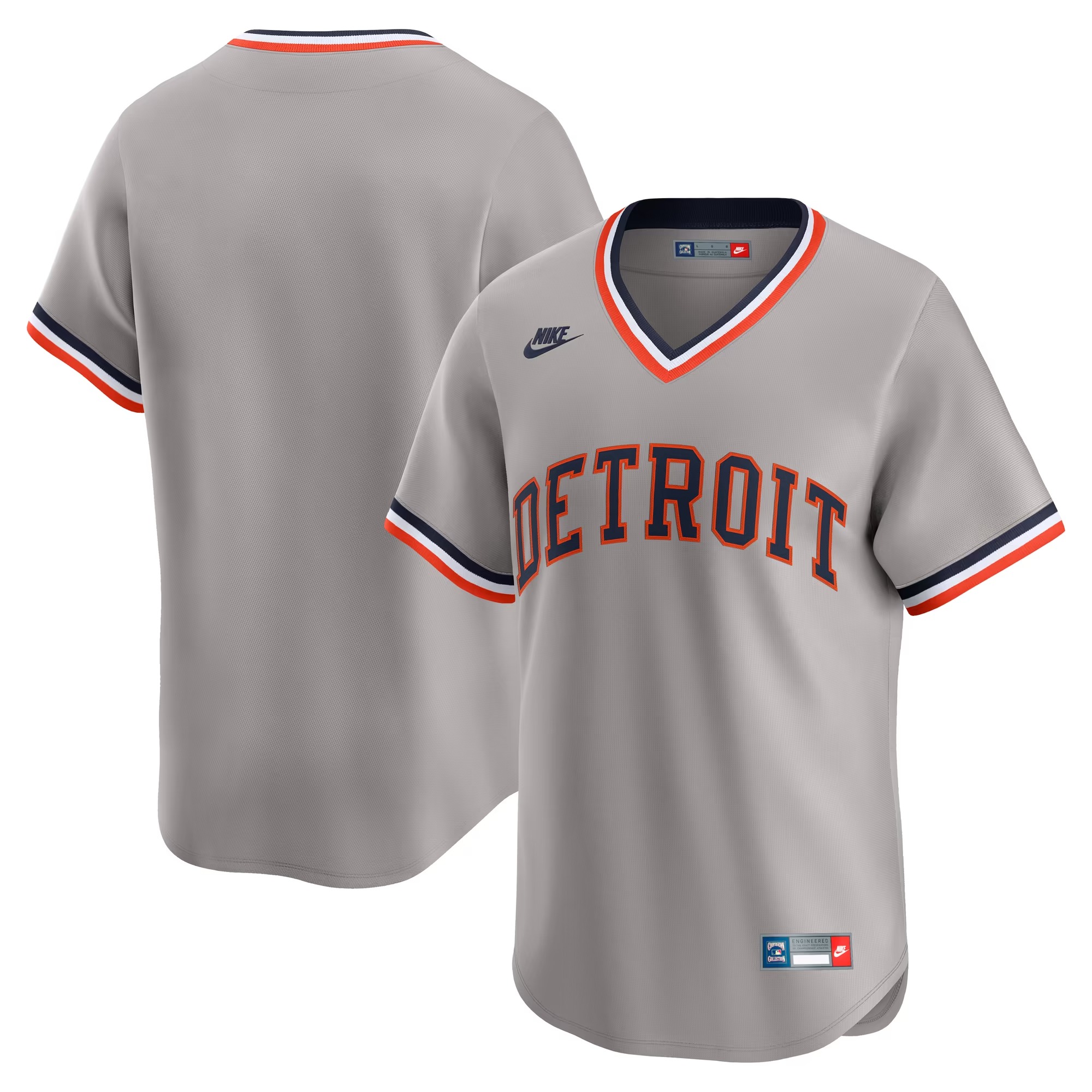 Hunk Wear - Detroit Tigers Nike Cooperstown Collection Limited Jersey - Gray