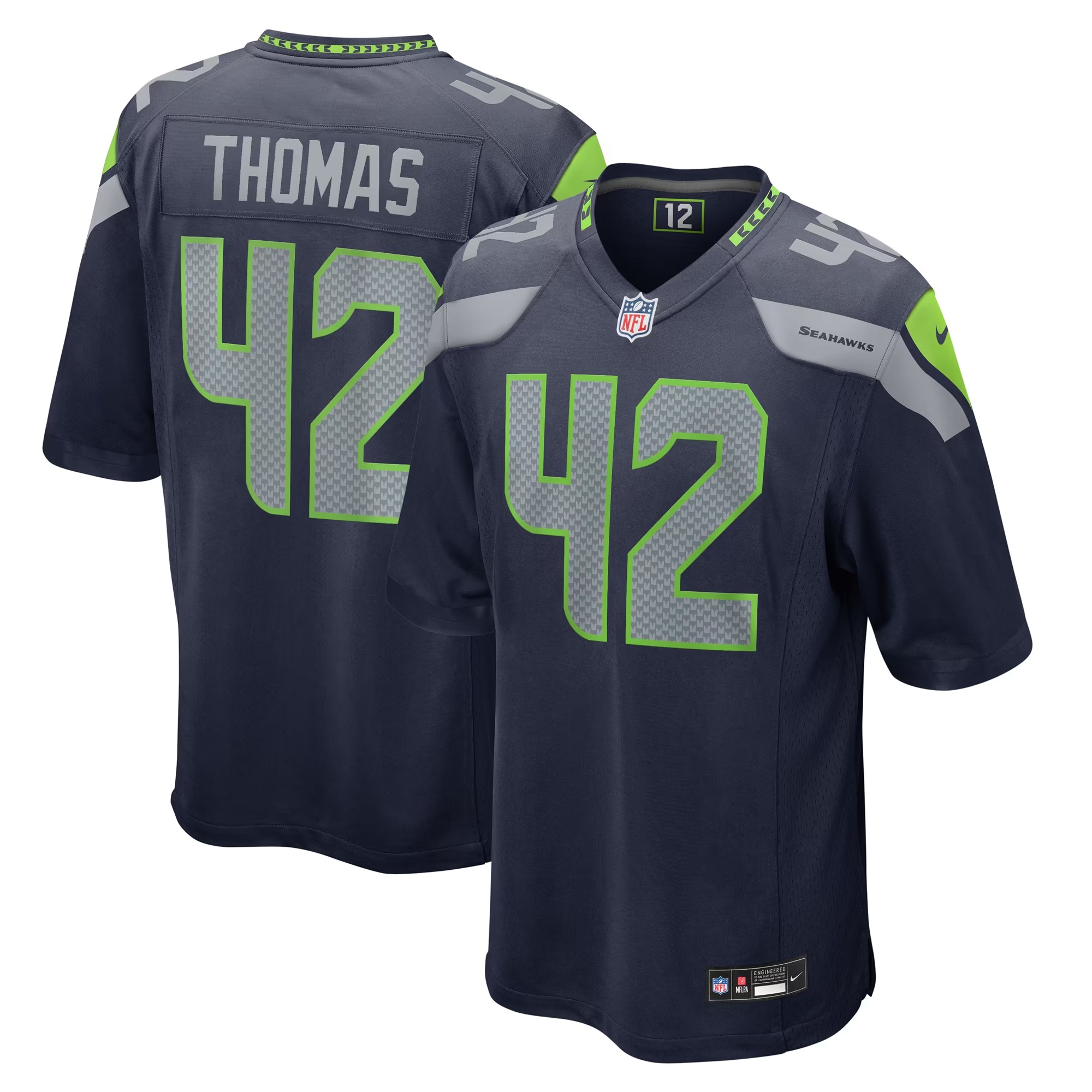 Hunk Wear - Drake Thomas Seattle Seahawks Nike Game Jersey - College Navy
