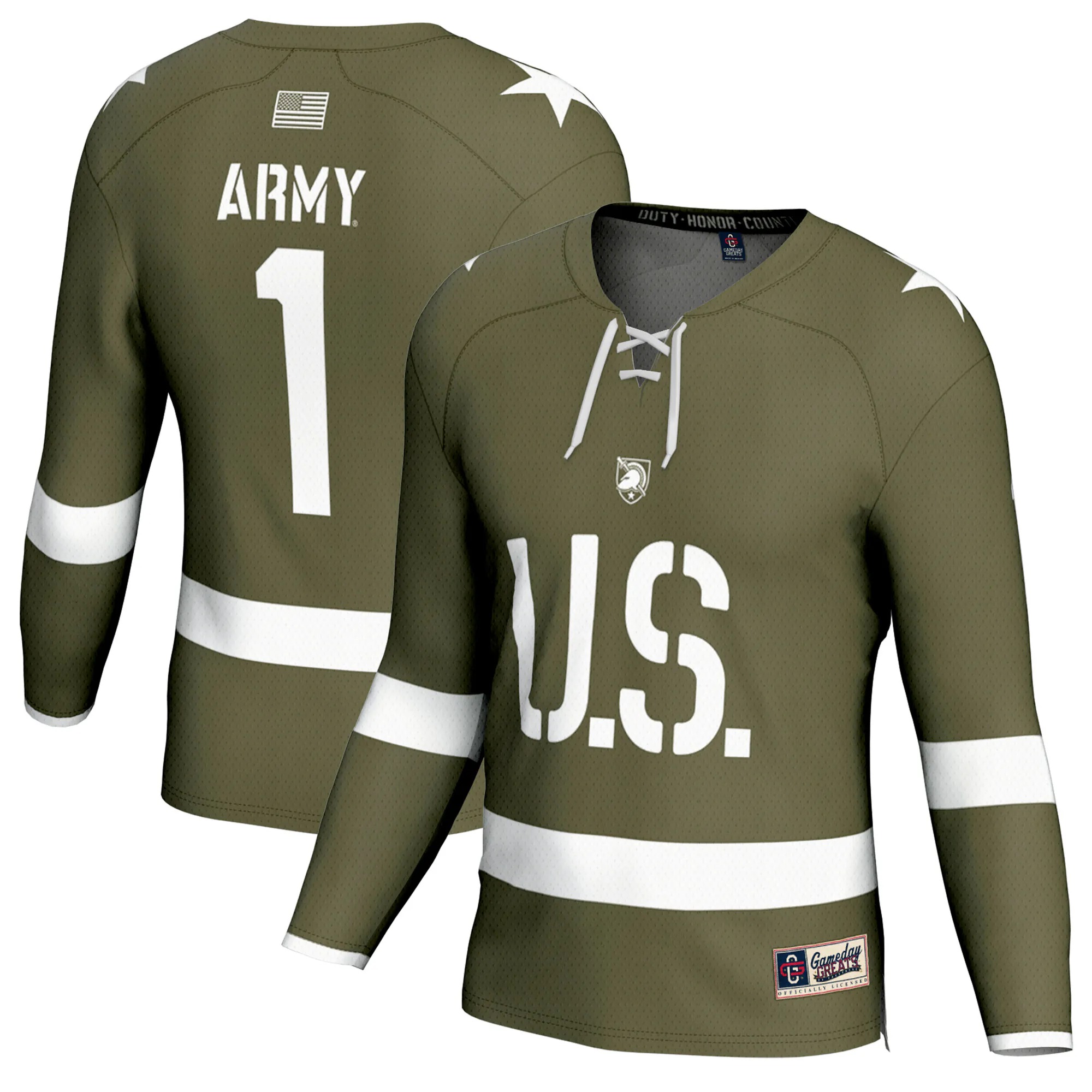 Hunk Wear - #1 Army Black Knights GameDay Greats Youth Ice Hockey Fashion Jersey - Olive