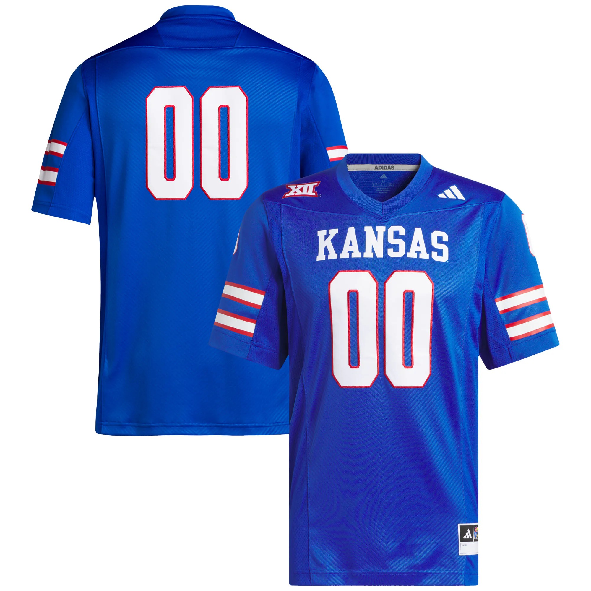 Hunk Wear - #00 Kansas Jayhawks adidas Premier Football Jersey - Royal