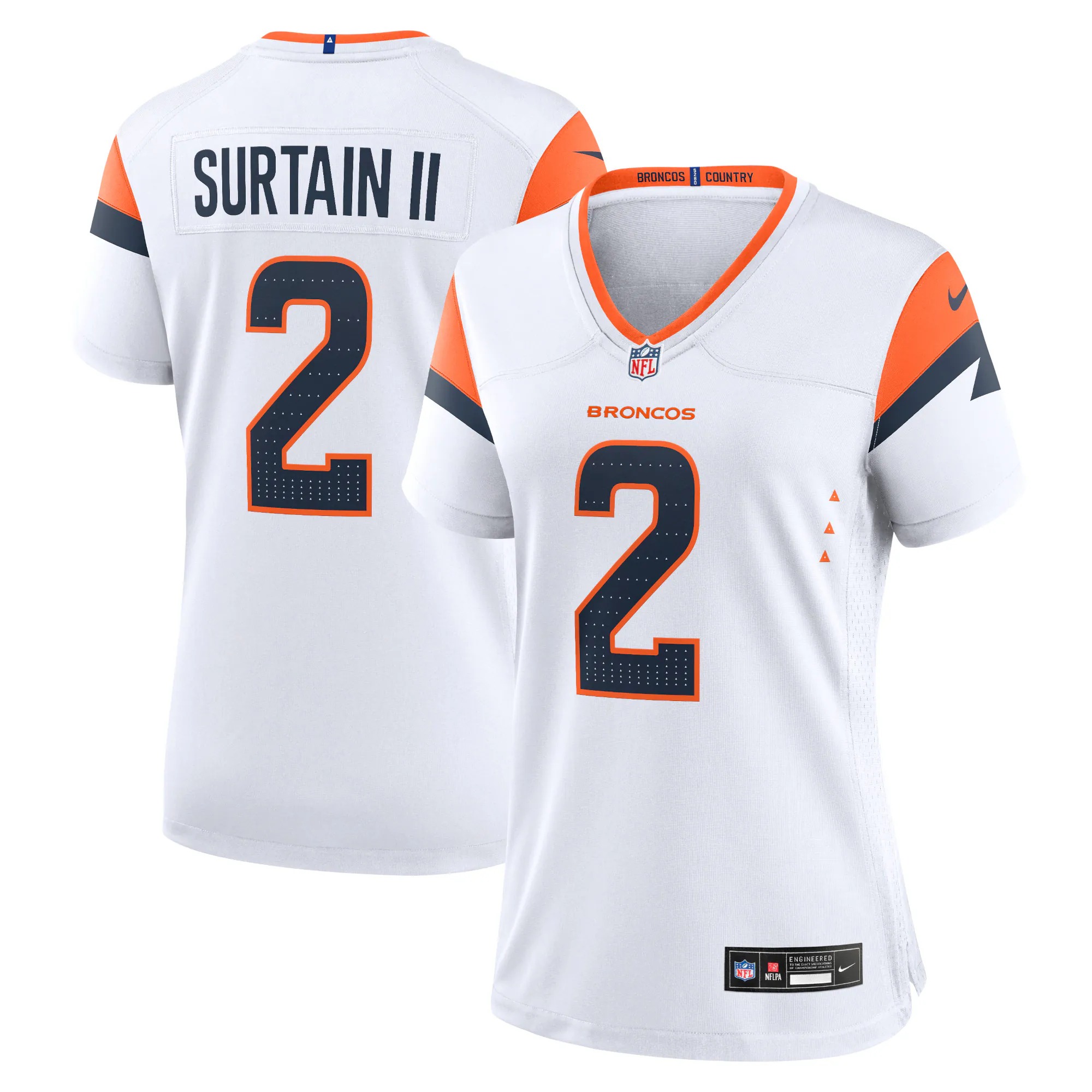 Hunk Wear - Patrick Surtain II Denver Broncos Nike Women's Game Jersey - White