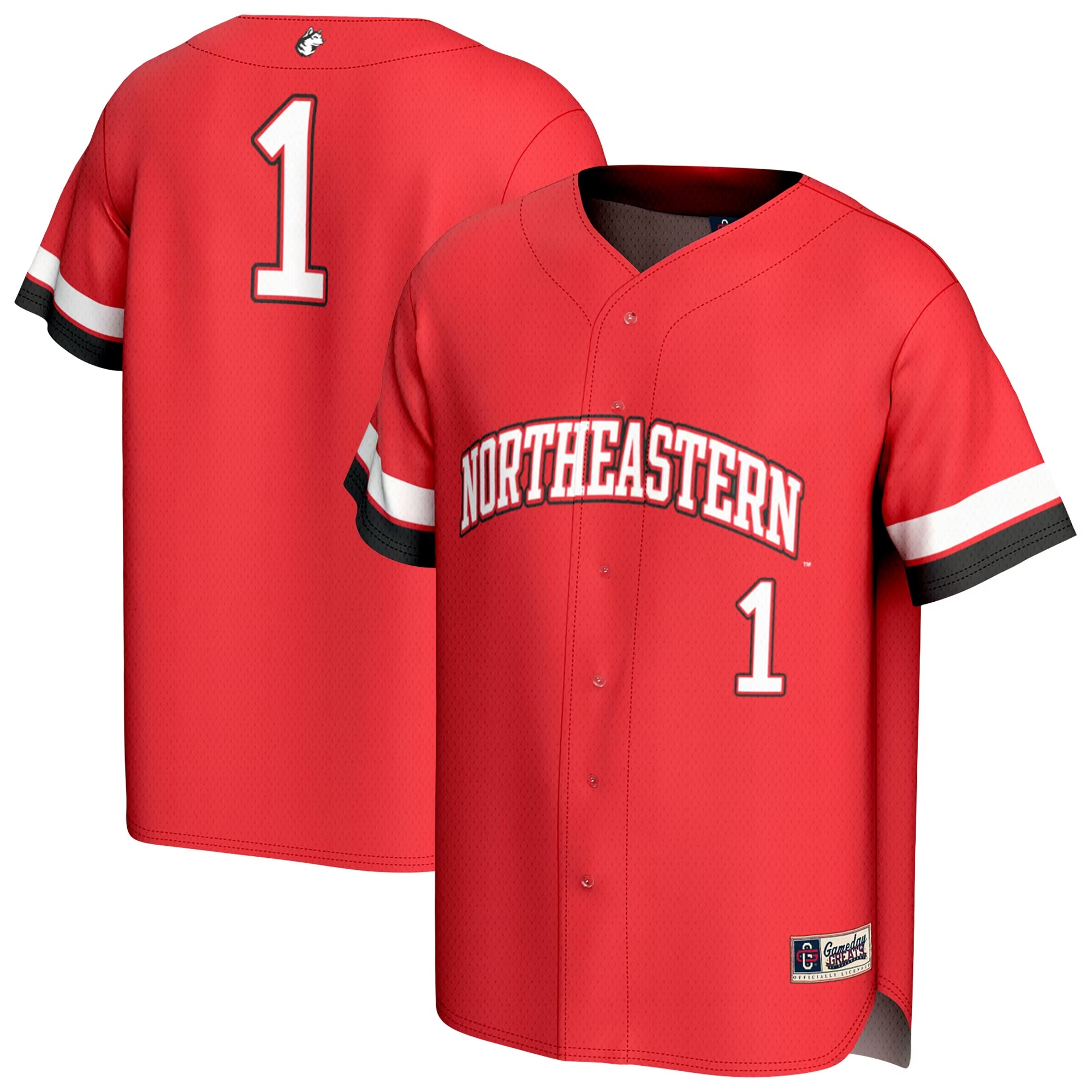 Hunk Wear - Northeastern Huskies GameDay Greats Youth Lightweight Collegiate Baseball Fashion Jersey - Red