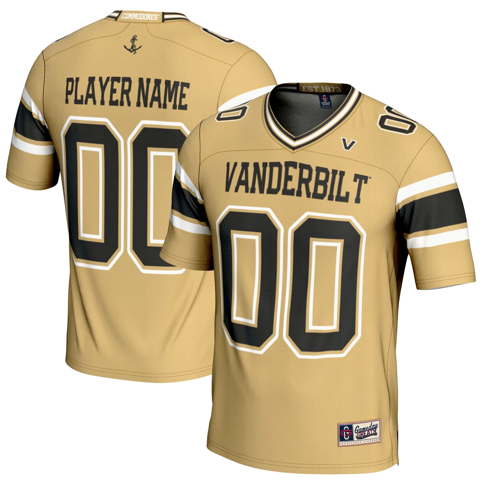 Hunk Wear - Vanderbilt Commodores GameDay Greats Youth NIL Pick-A-Player Football Jersey - Gold