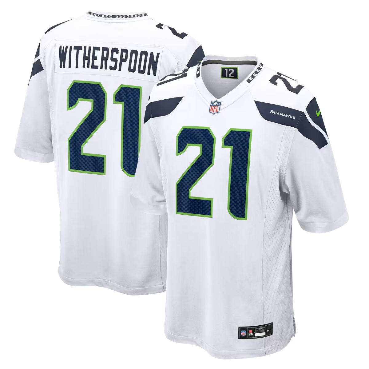 Hunk Wear - Devon Witherspoon Seattle Seahawks Nike Game Jersey - White