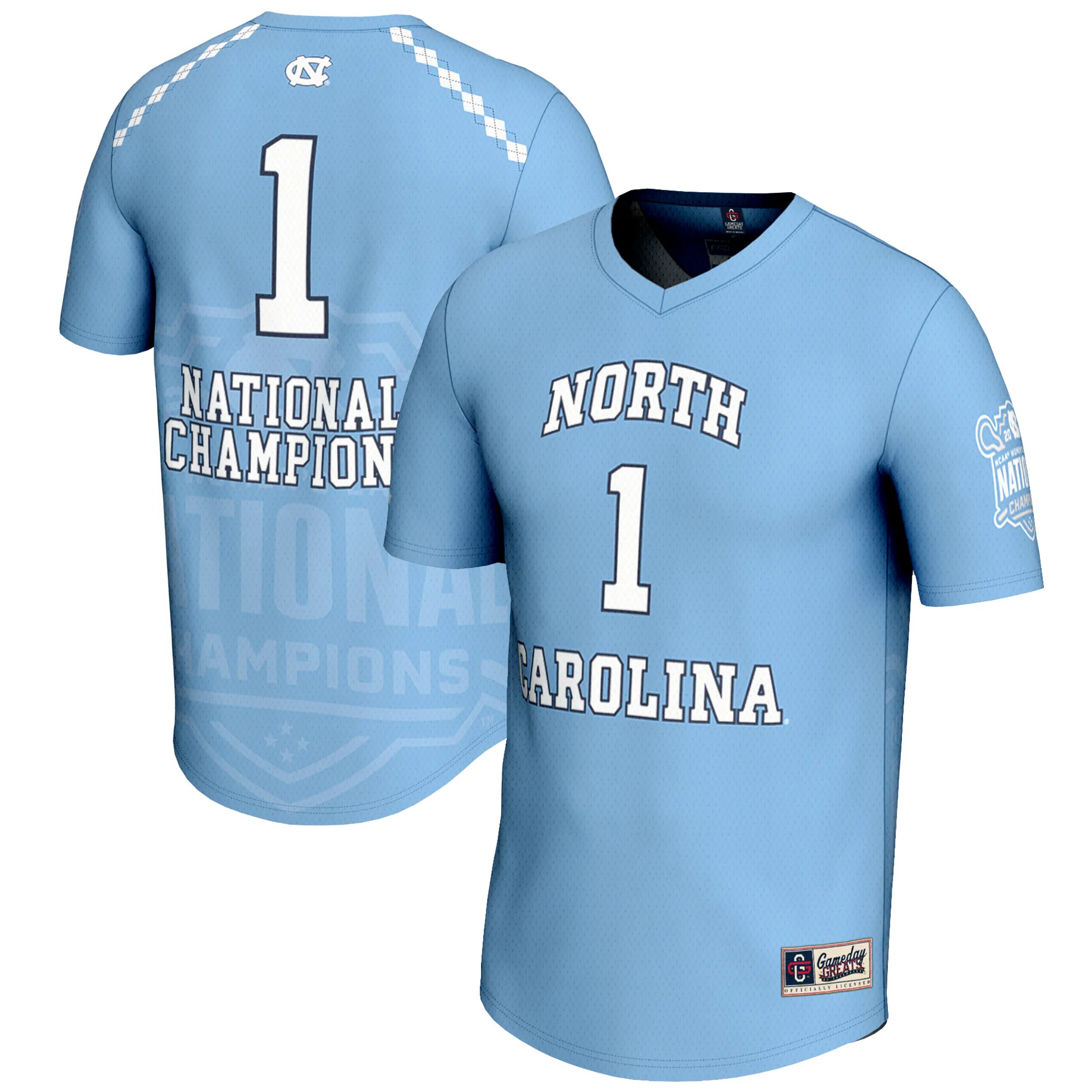 Hunk Wear - #1 North Carolina Tar Heels GameDay Greats Unisex 2025 NCAA Women's Lacrosse National Champions Lightweight Fashion Jersey - Carolina Blue