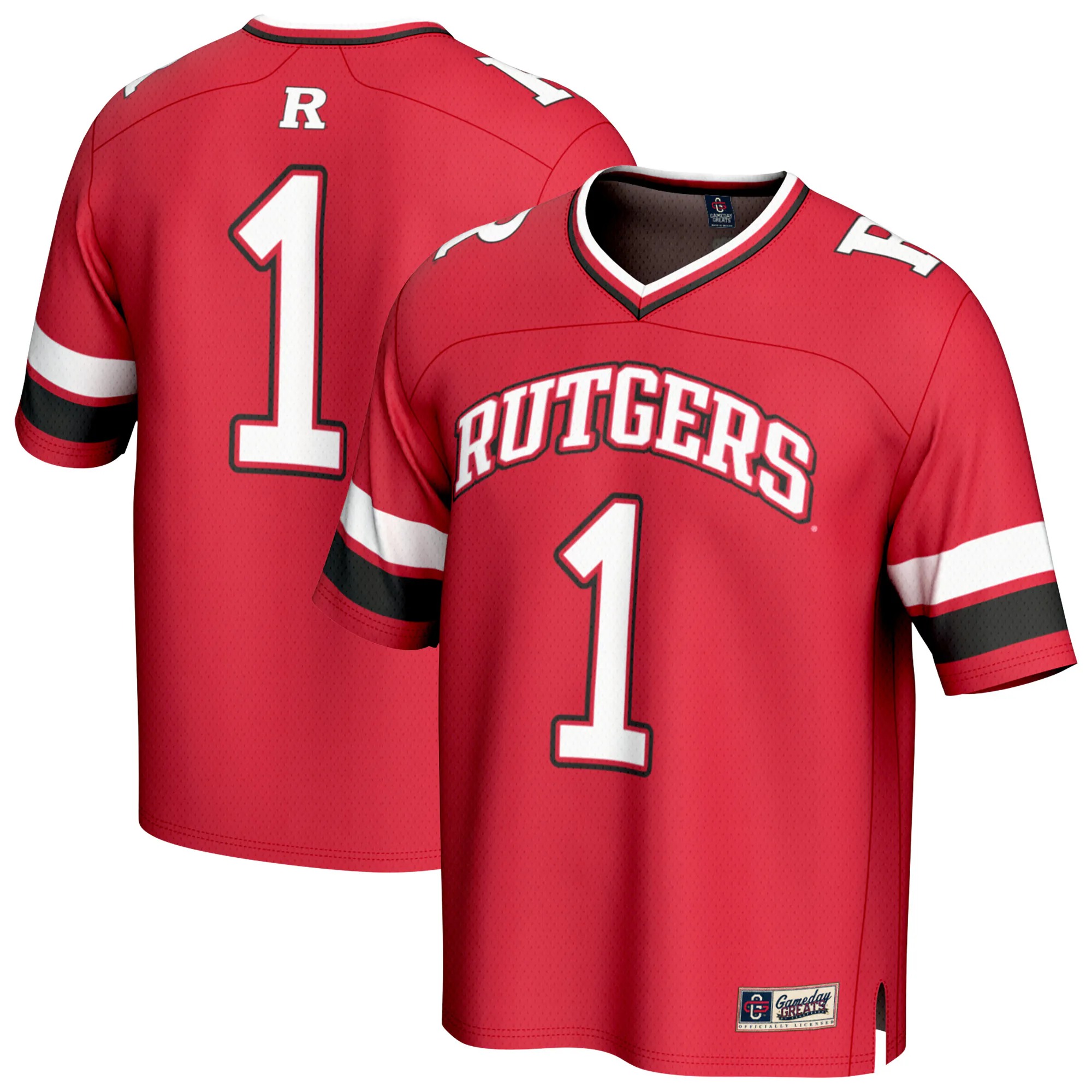 Hunk Wear - #1 Rutgers Scarlet Knights GameDay Greats Unisex Lightweight Collegiate Football Fashion Jersey - Scarlet