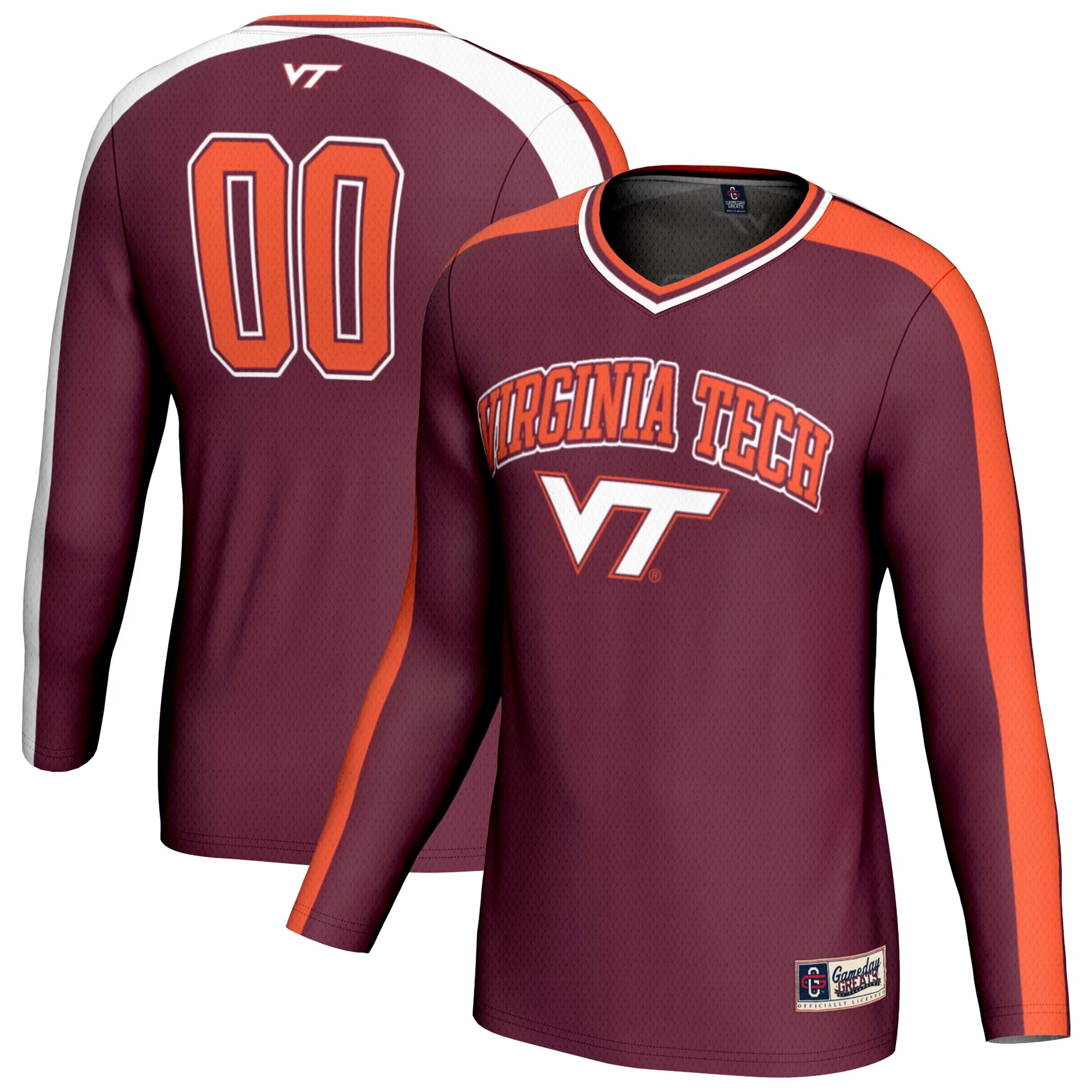 Hunk Wear - #00 Virginia Tech Hokies GameDay Greats Youth Lightweight Volleyball Fashion Jersey - Maroon