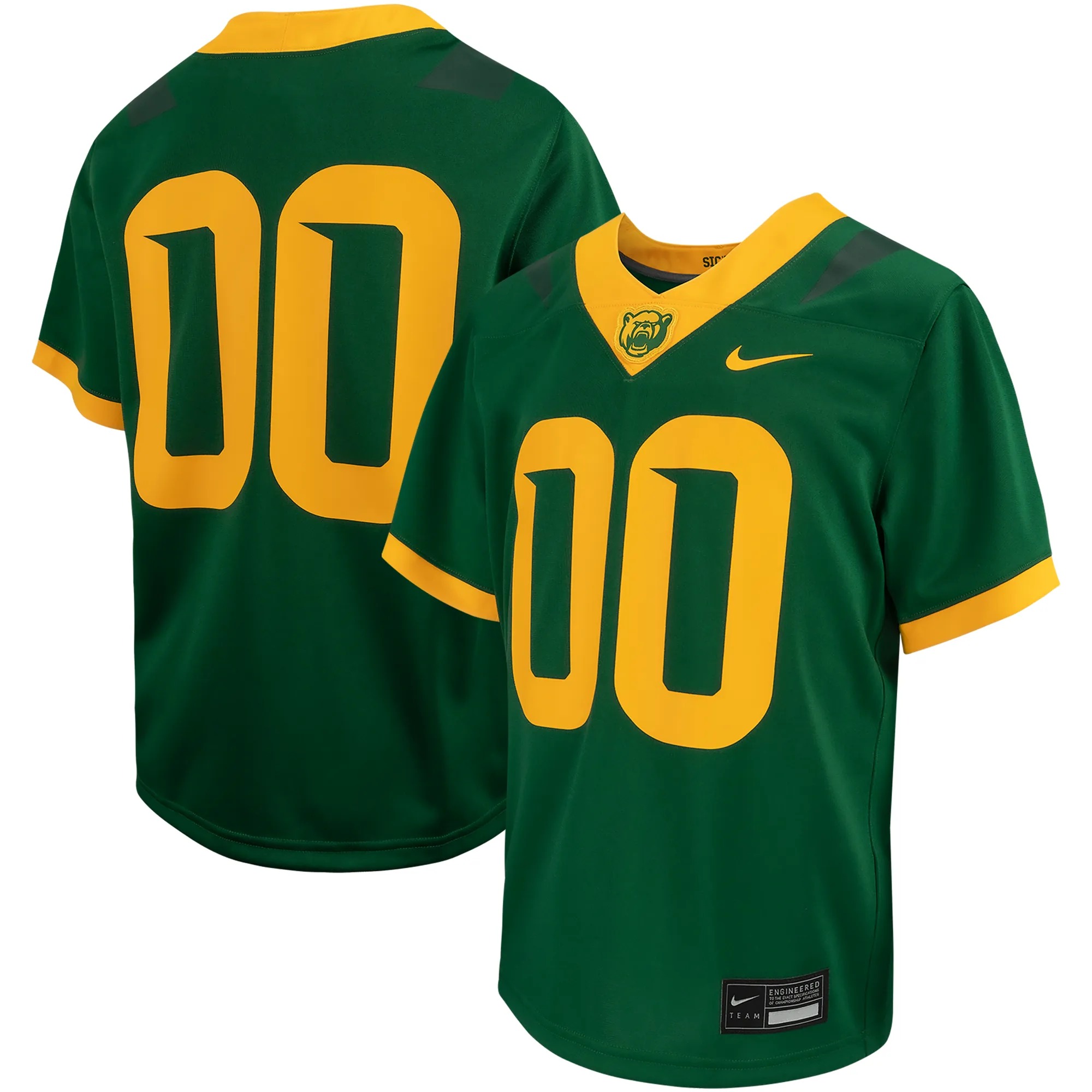 Hunk Wear - #0 Baylor Bears Nike Youth Untouchable Replica Game Jersey - Green