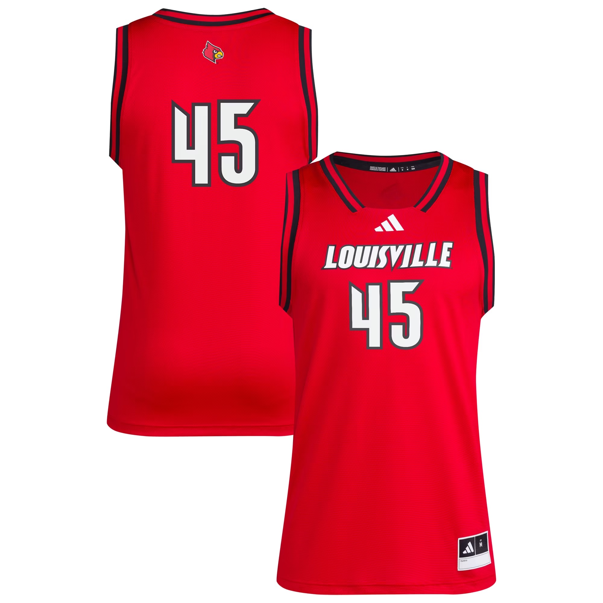 Hunk Wear - #45 Louisville Cardinals adidas Replica Swingman Jersey - Red