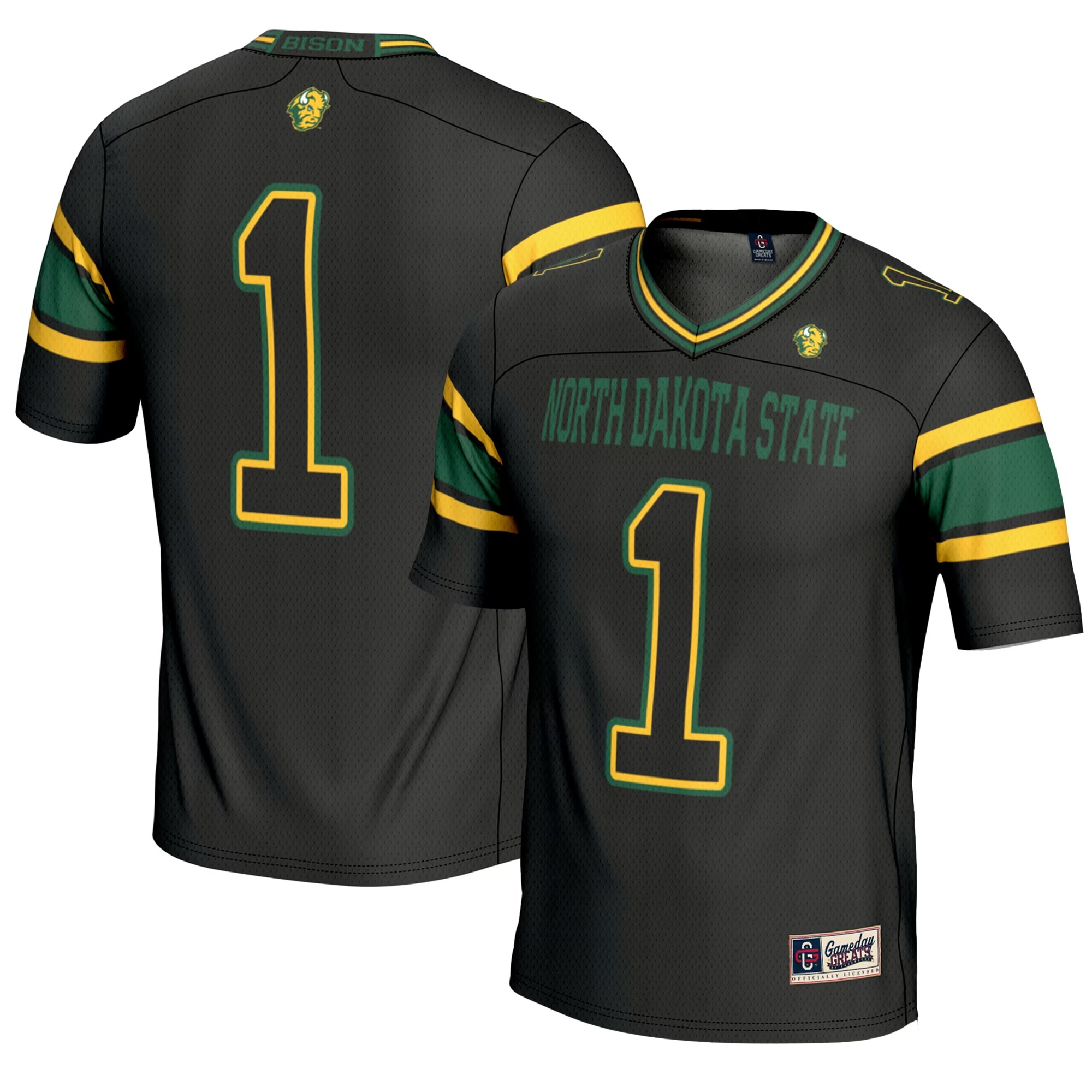 Hunk Wear - #1 NDSU Bison GameDay Greats Endzone Football Jersey - Black