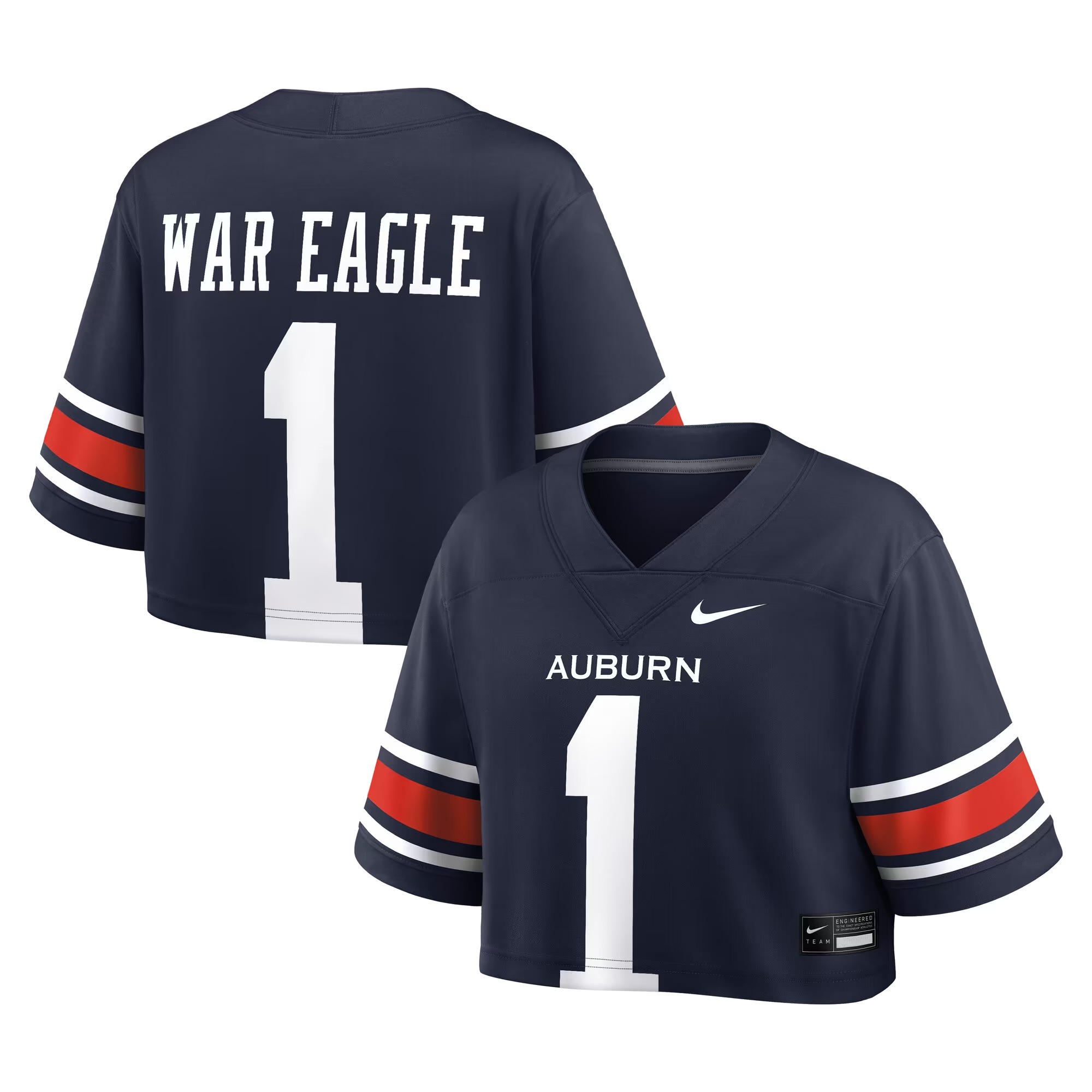 Hunk Wear - Auburn Tigers Nike Women's Game Crop Top Jersey - Navy