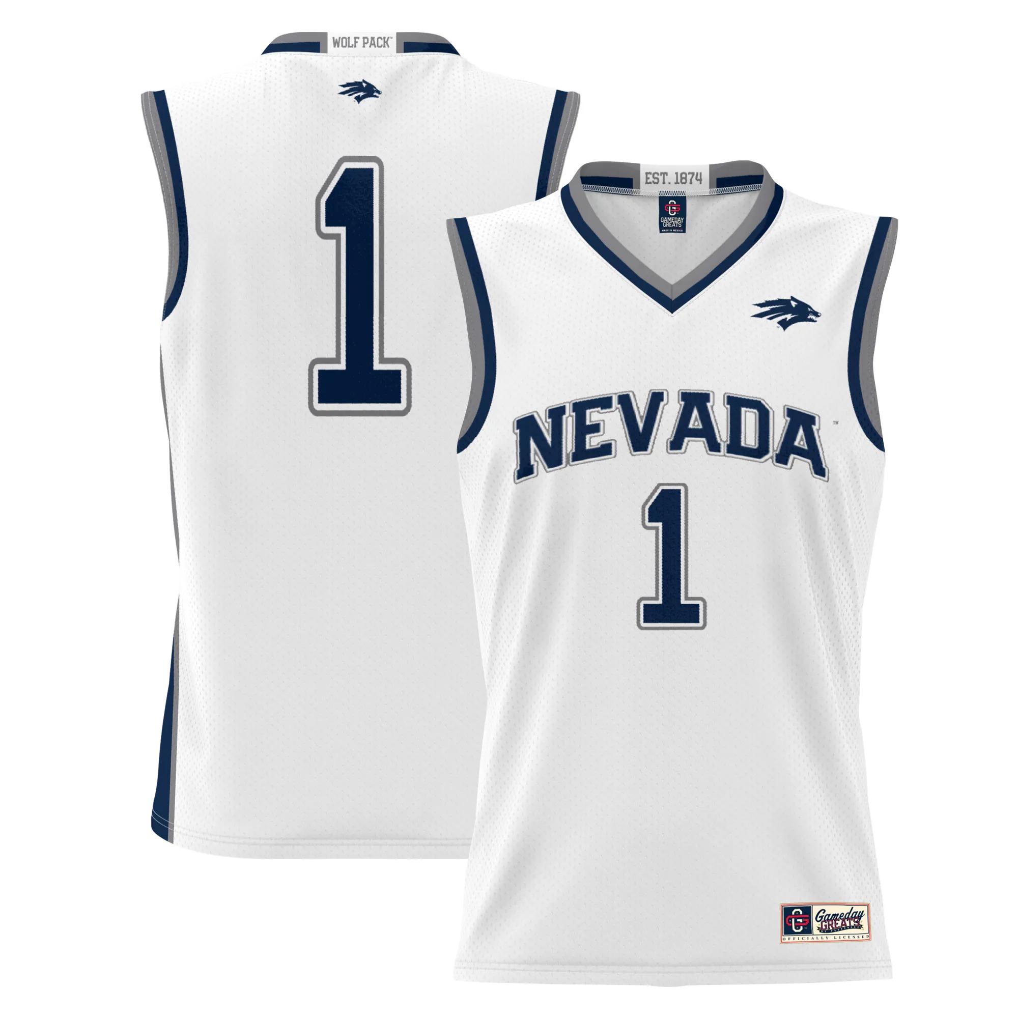 Hunk Wear - #1 Nevada Wolf Pack GameDay Greats Youth Lightweight Basketball Jersey - White