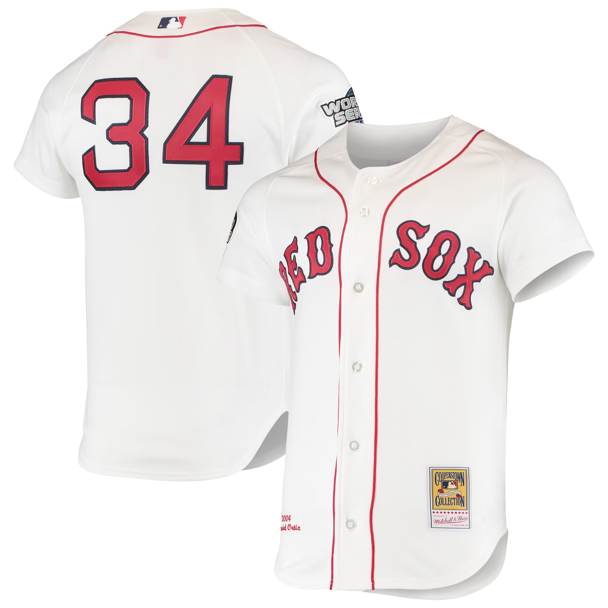 Hunk Wear - David Ortiz Boston Red Sox Mitchell & Ness 2004 Cooperstown Collection Home Authentic Jersey - White