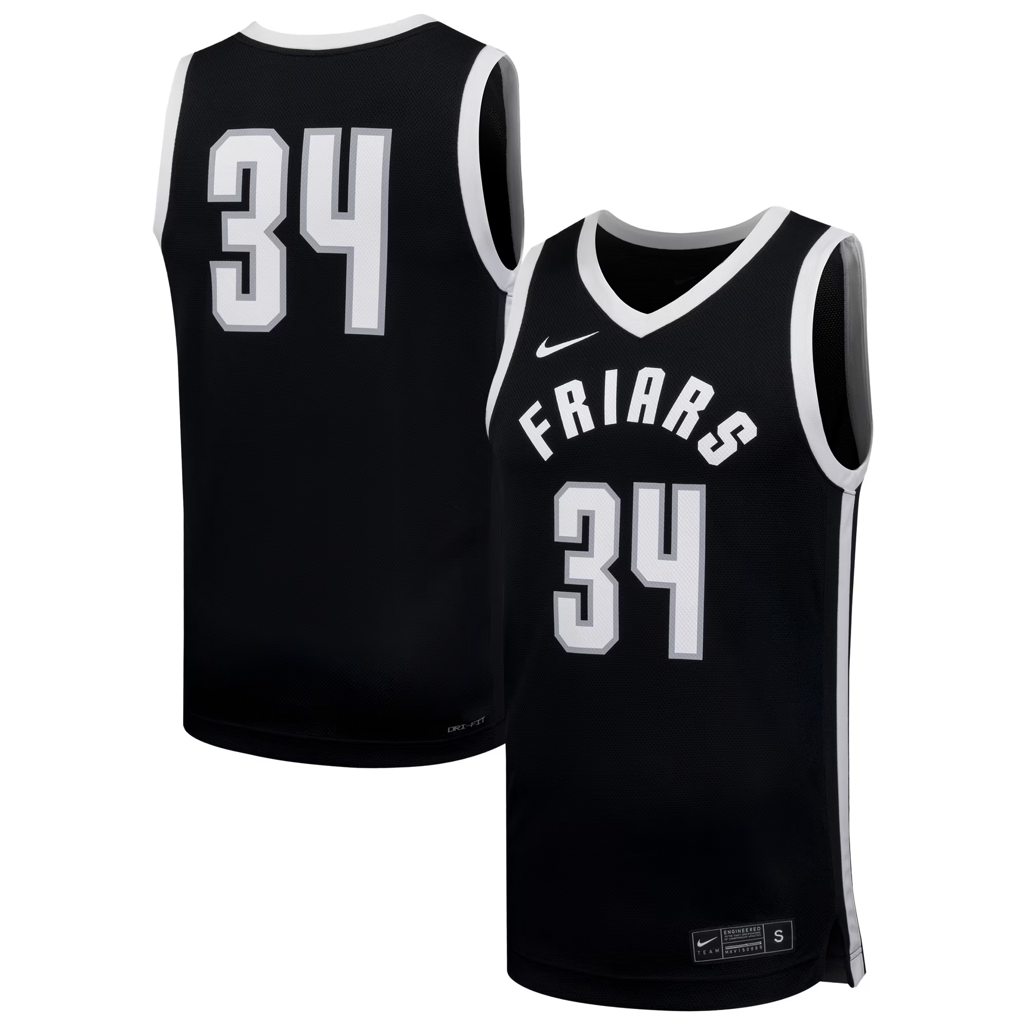 Hunk Wear - #34 Providence Friars Nike Replica Basketball Jersey - Black