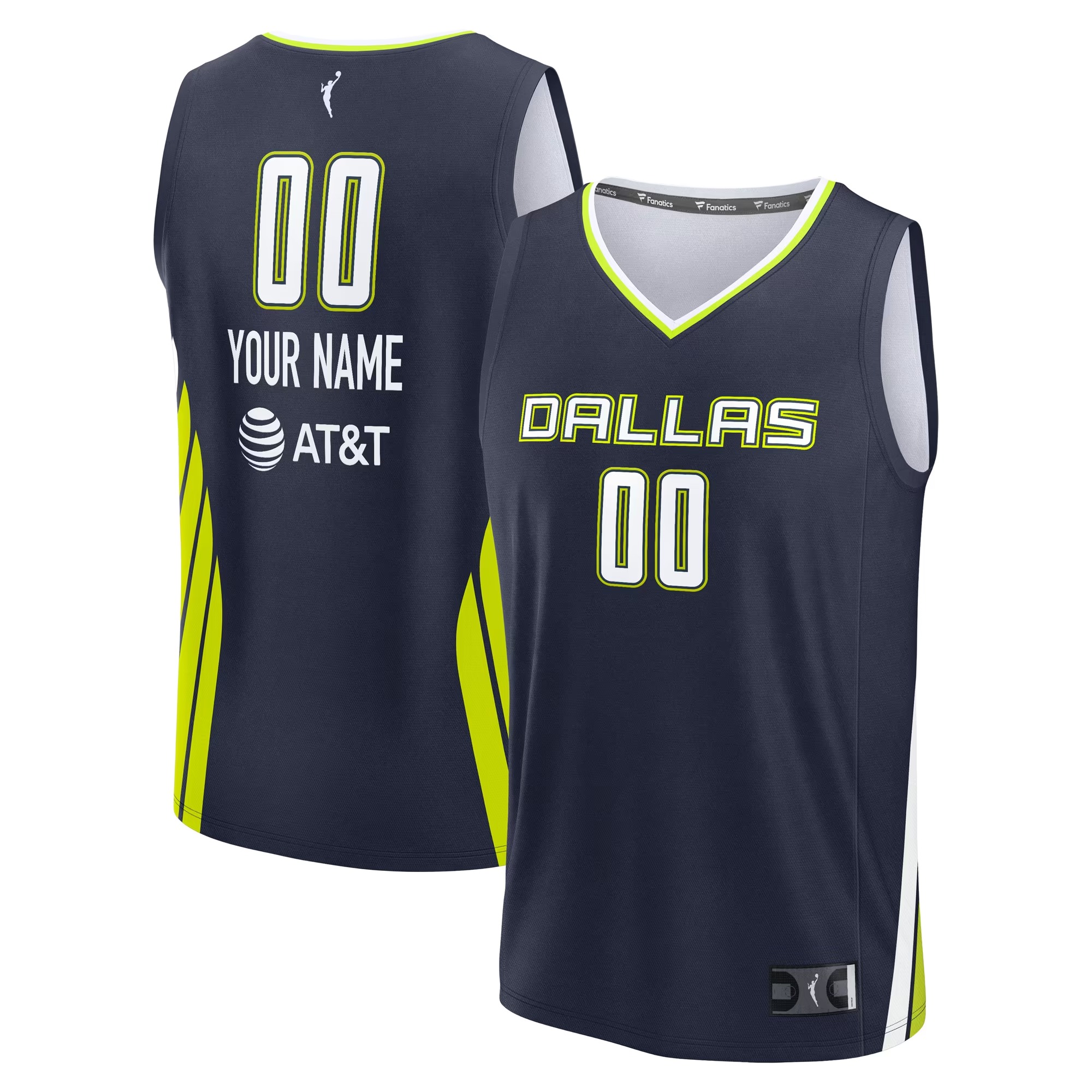 Hunk Wear - Dallas Wings Fanatics Youth Explorer Edition Fast Break Replica Custom Jersey - Navy
