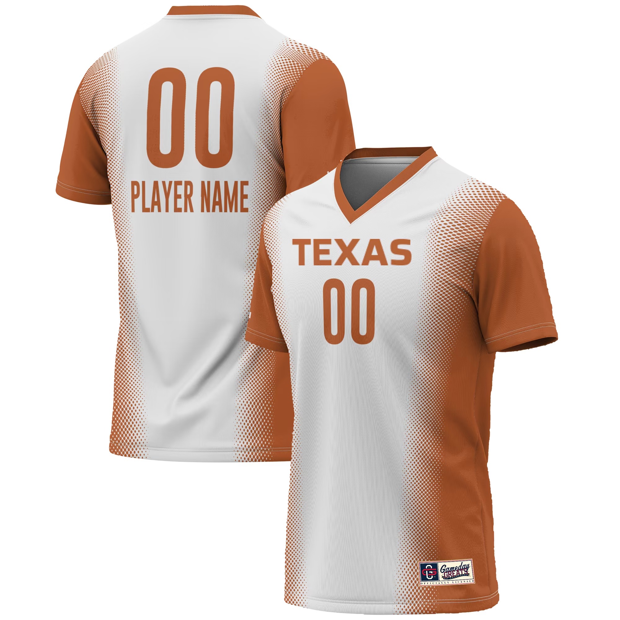 Hunk Wear - Texas Longhorns GameDay Greats Unisex NIL Pick-A-Player Lightweight Women's Soccer Jersey - White