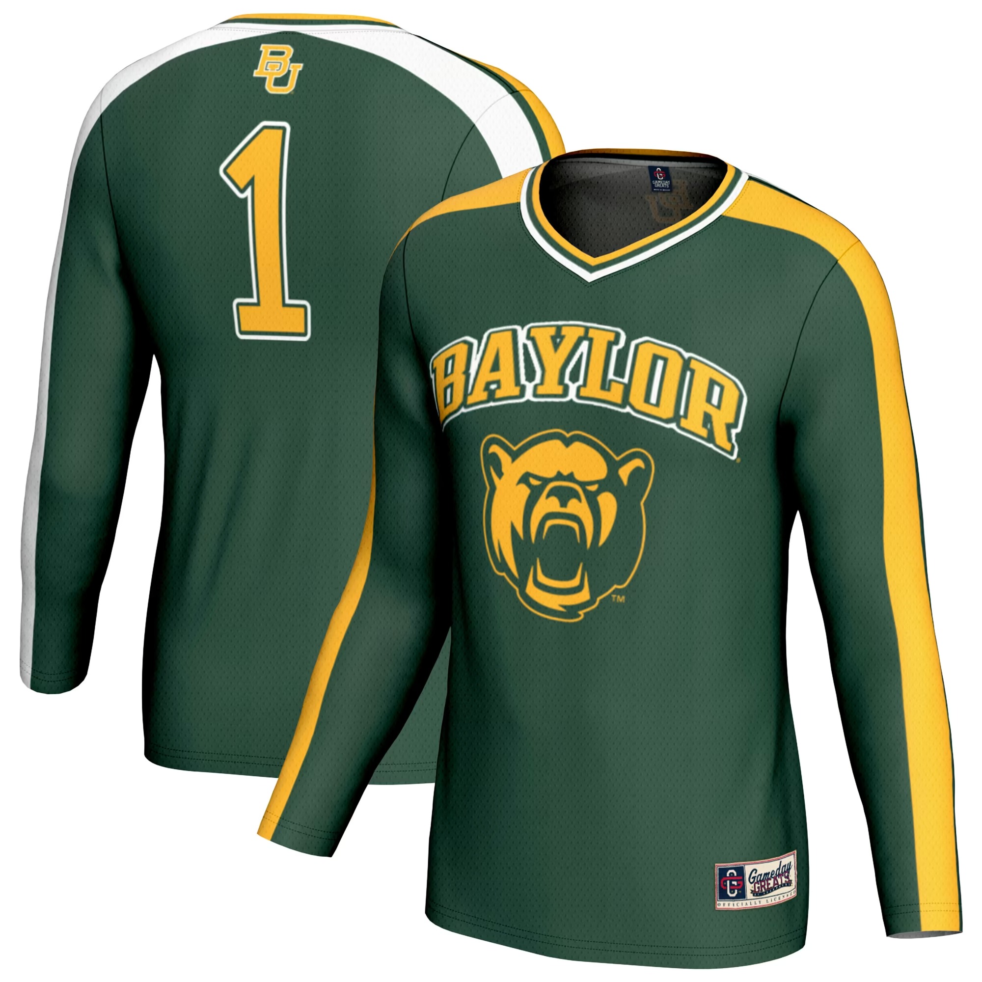 Hunk Wear - #1 Baylor Bears GameDay Greats Youth Lightweight Volleyball Fashion Jersey - Green
