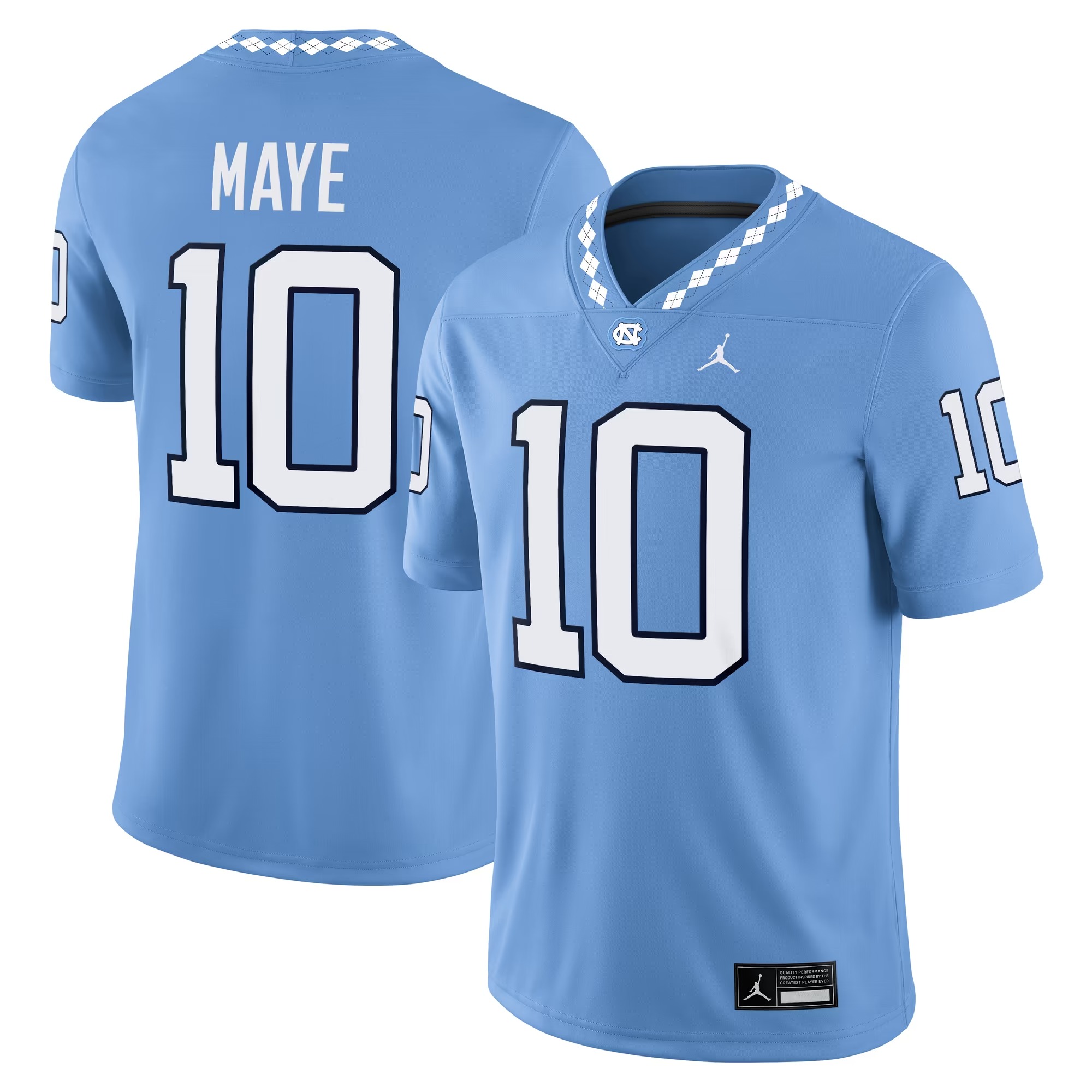 Hunk Wear - Drake Maye North Carolina Tar Heels Jordan Brand Alumni Home Game Jersey - Carolina Blue