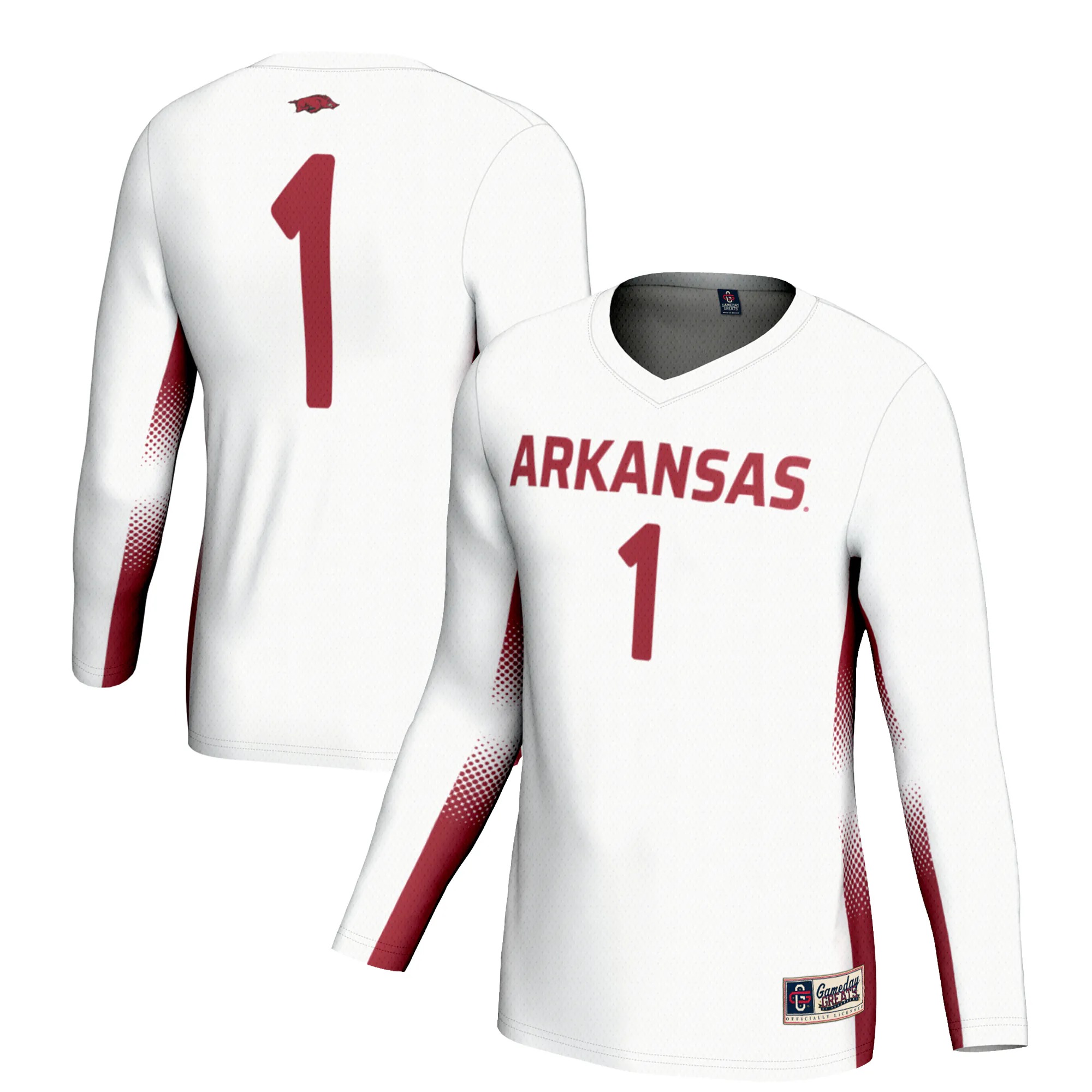Hunk Wear - #1 Arkansas Razorbacks GameDay Greats Youth Lightweight Women's Volleyball Jersey - White