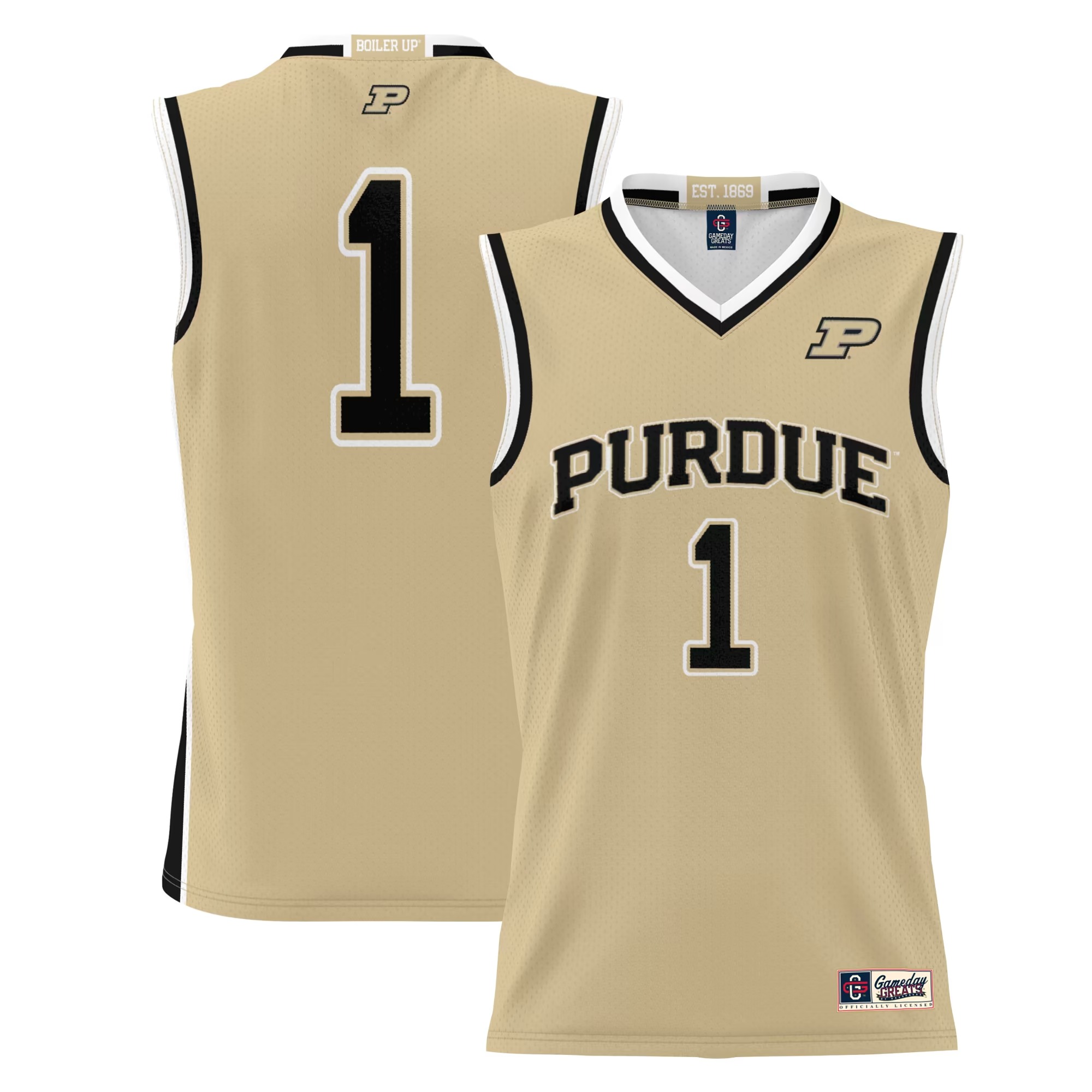 Hunk Wear - #1 Purdue Boilermakers GameDay Greats Youth Lightweight Basketball Jersey - Gold