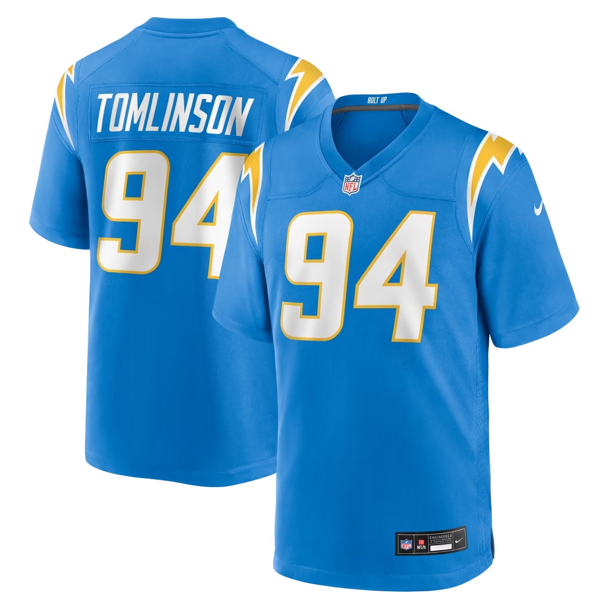Hunk Wear - Dalvin Tomlinson Los Angeles Chargers Nike Team Game Jersey - Powder Blue