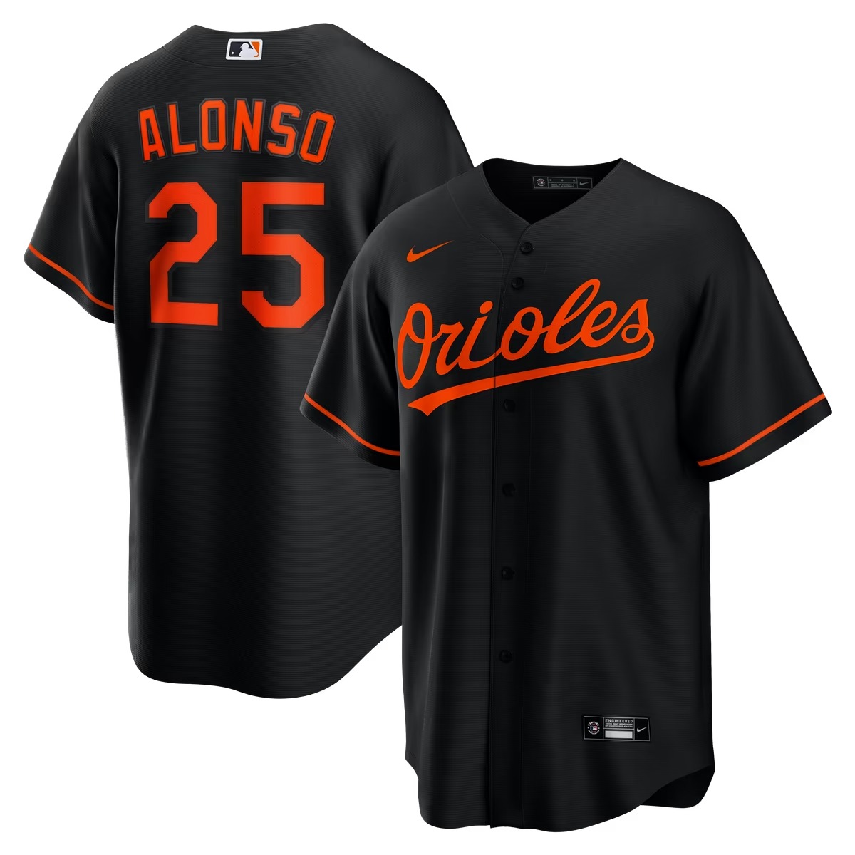 Hunk Wear - Pete Alonso Baltimore Orioles Nike Alternate Replica Jersey - Black