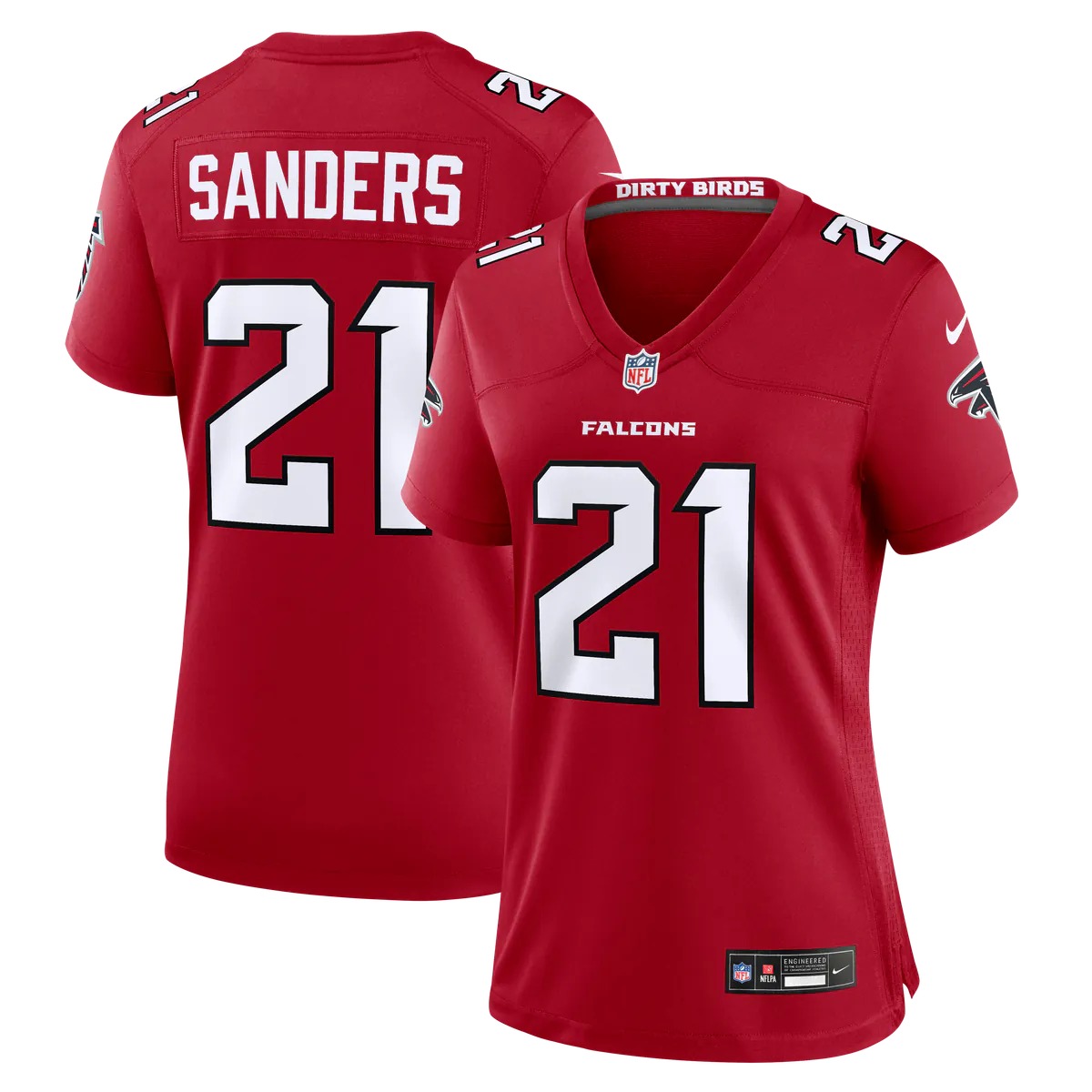 Hunk Wear - Deion Sanders Atlanta Falcons Nike Women's Retired Player Game Jersey - Red