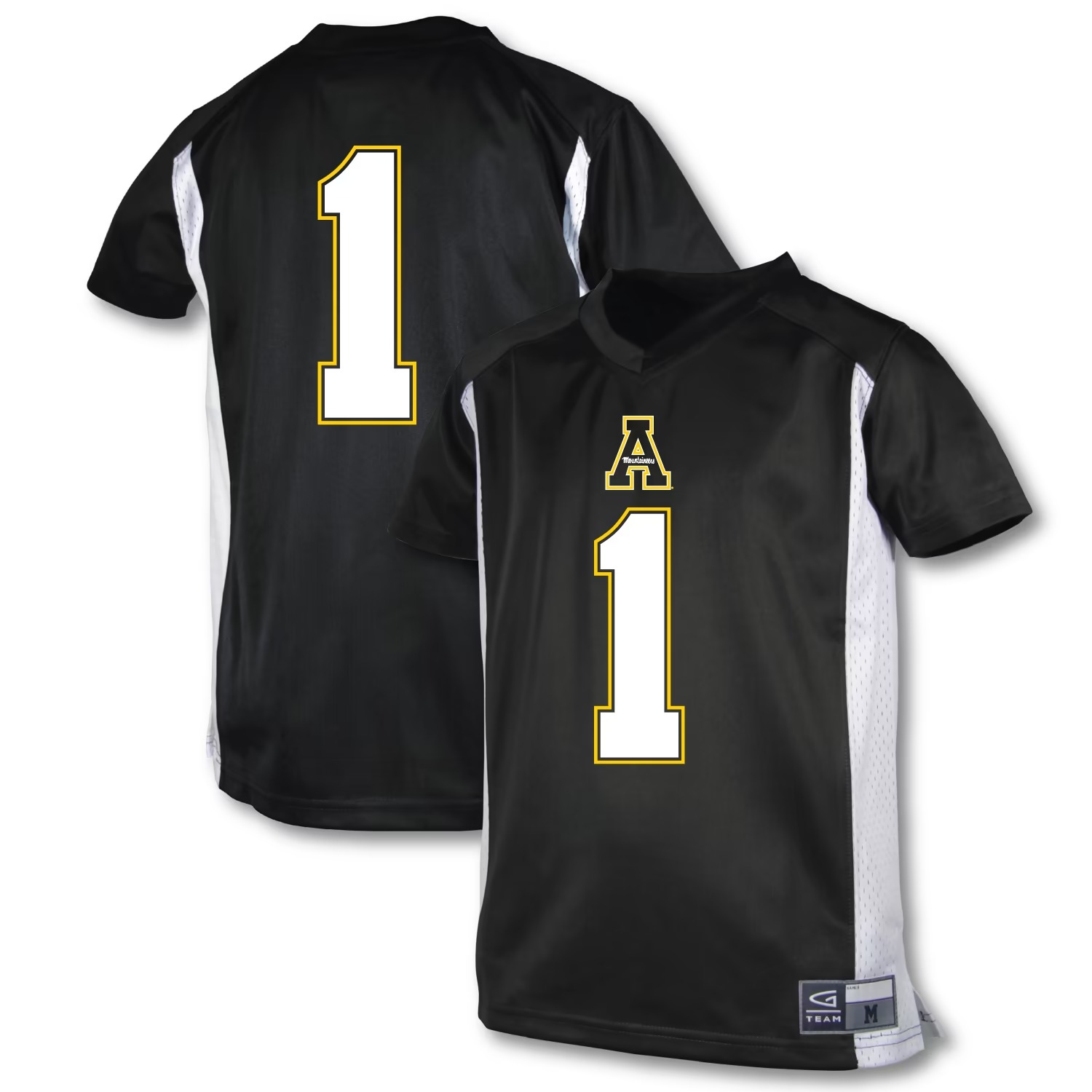 Hunk Wear - #1 Appalachian State Mountaineers Garb Youth Football Jersey - Black
