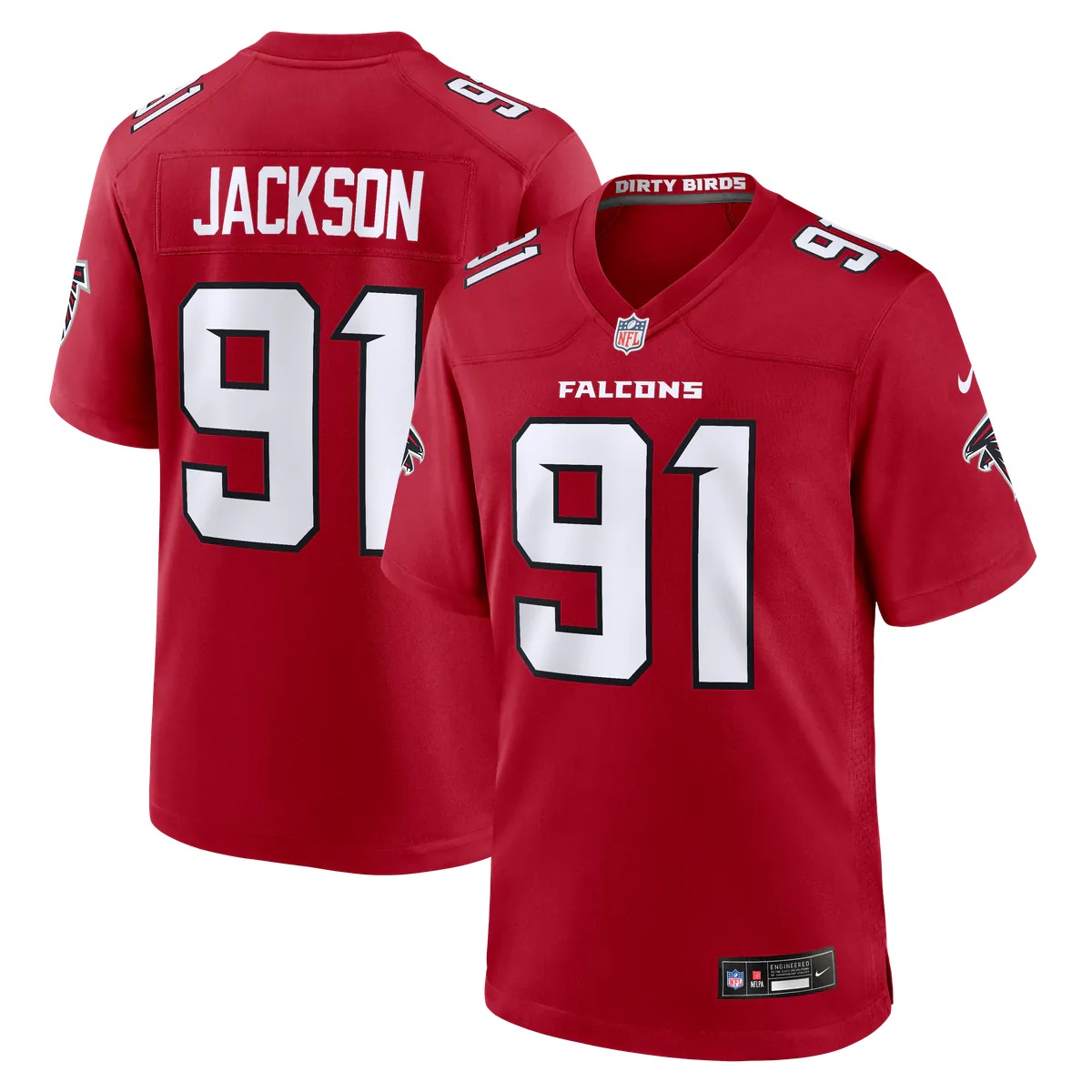 Hunk Wear - Drake Jackson Atlanta Falcons Nike Team Game Jersey - Red