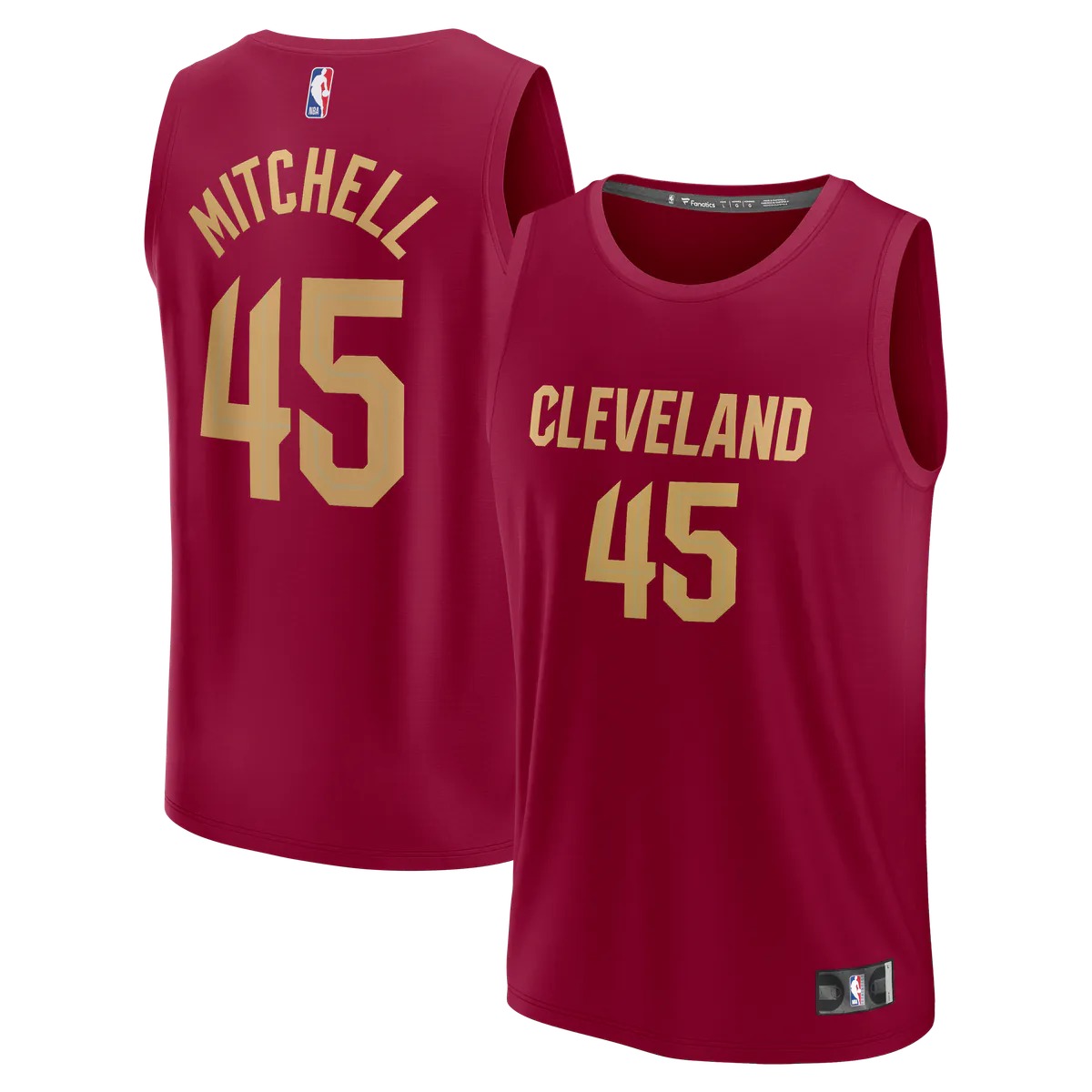 Hunk Wear - Donovan Mitchell Cleveland Cavaliers Fanatics Fast Break Replica Jersey - Icon Edition - Wine