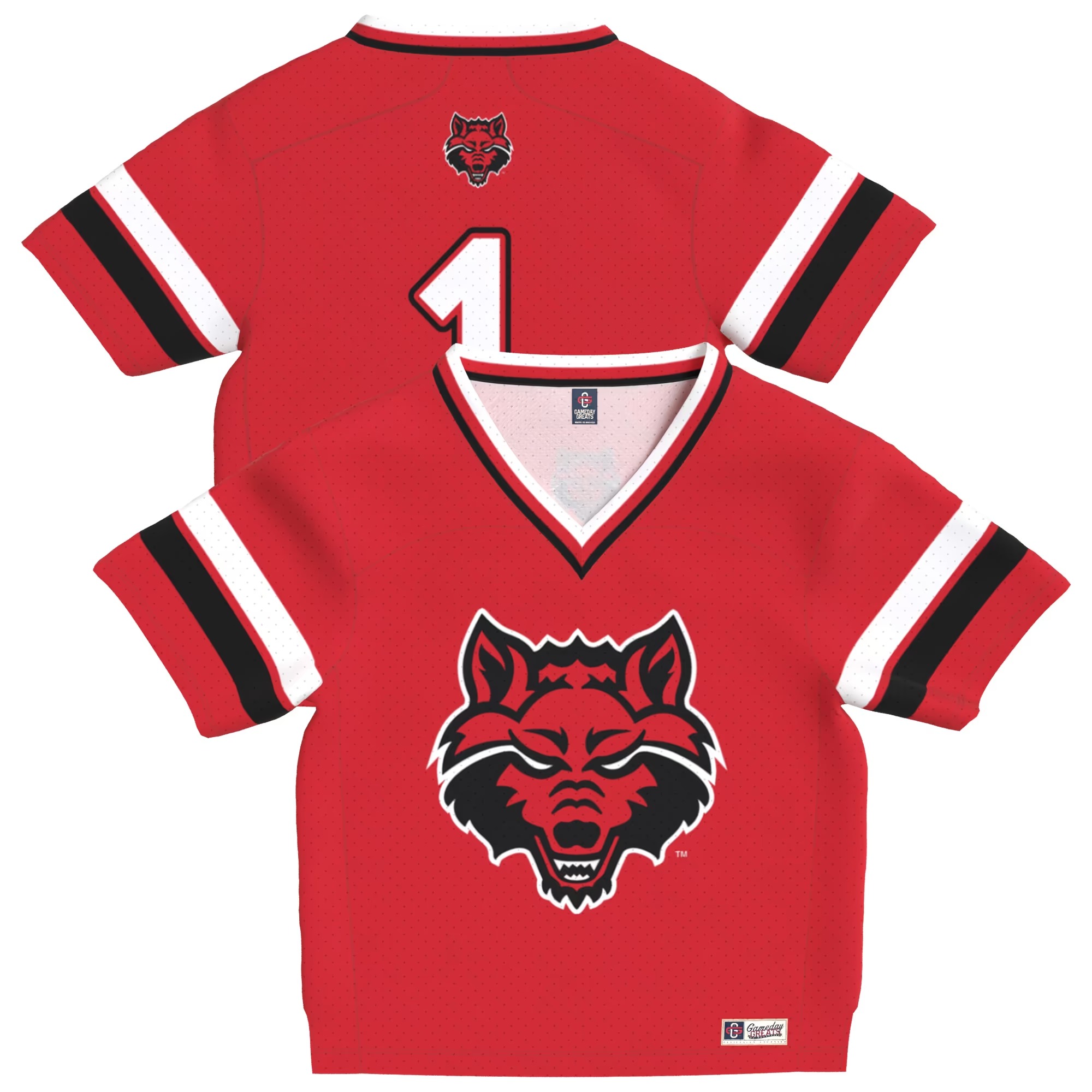 Hunk Wear - Arkansas State Red Wolves GameDay Greats Toddler Lightweight Collegiate Football Fashion Jersey - Scarlet