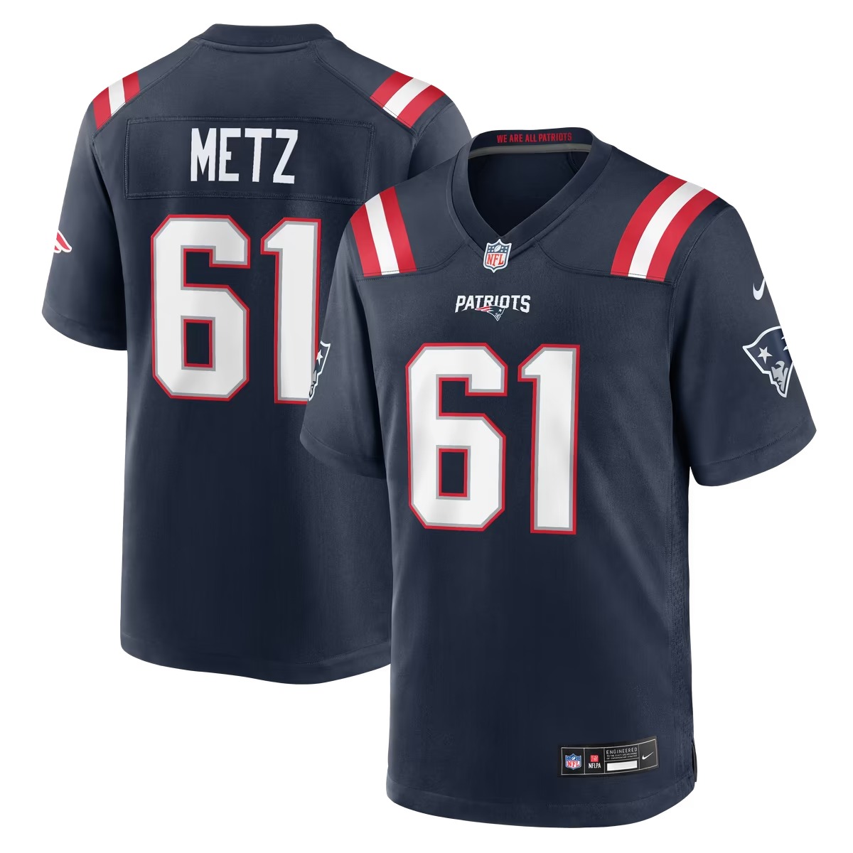 Hunk Wear - Lorenz Metz New England Patriots Nike Team Game Jersey - Navy