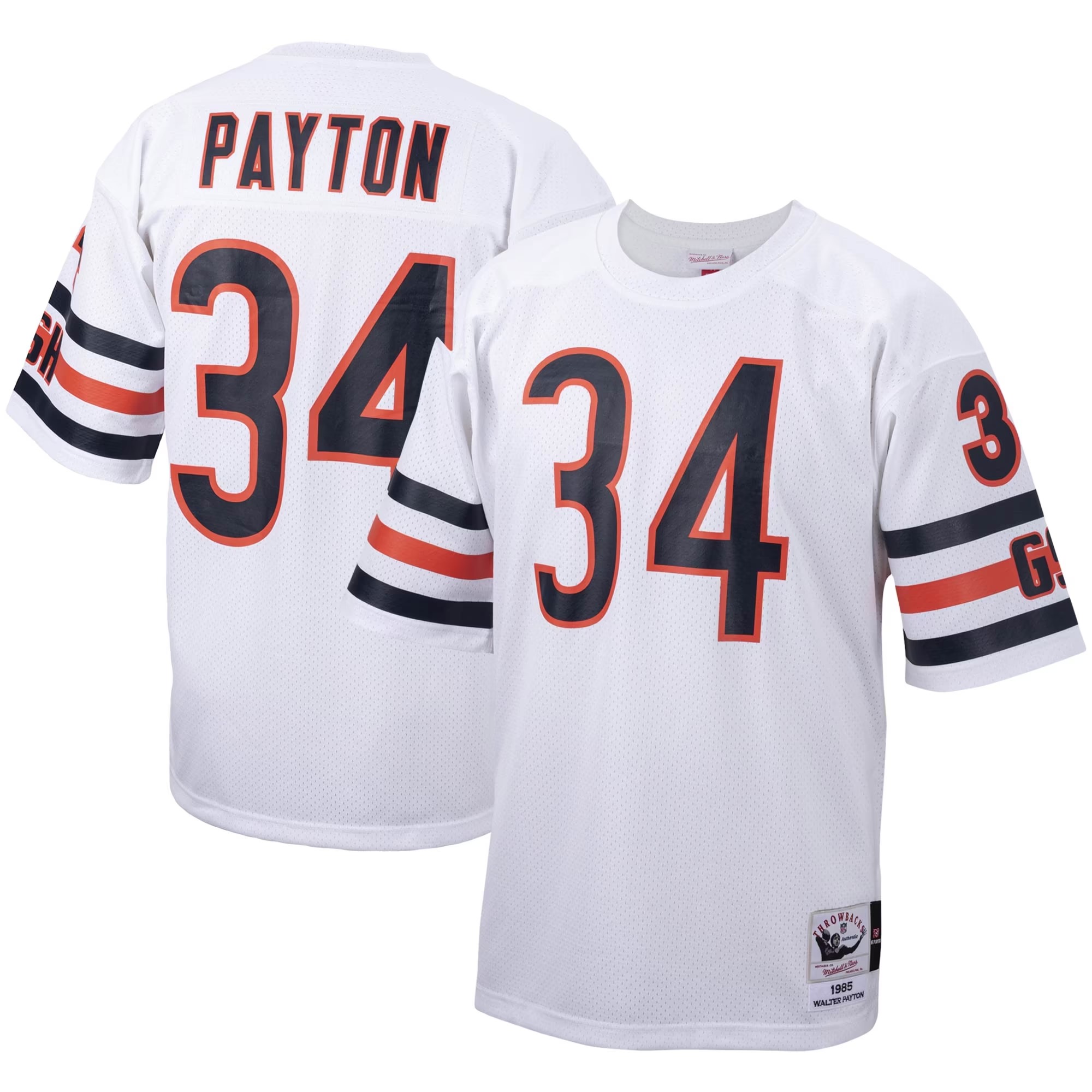 Hunk Wear - Walter Payton Chicago Bears 1985 Mitchell & Ness Authentic Throwback Retired Player Jersey - White