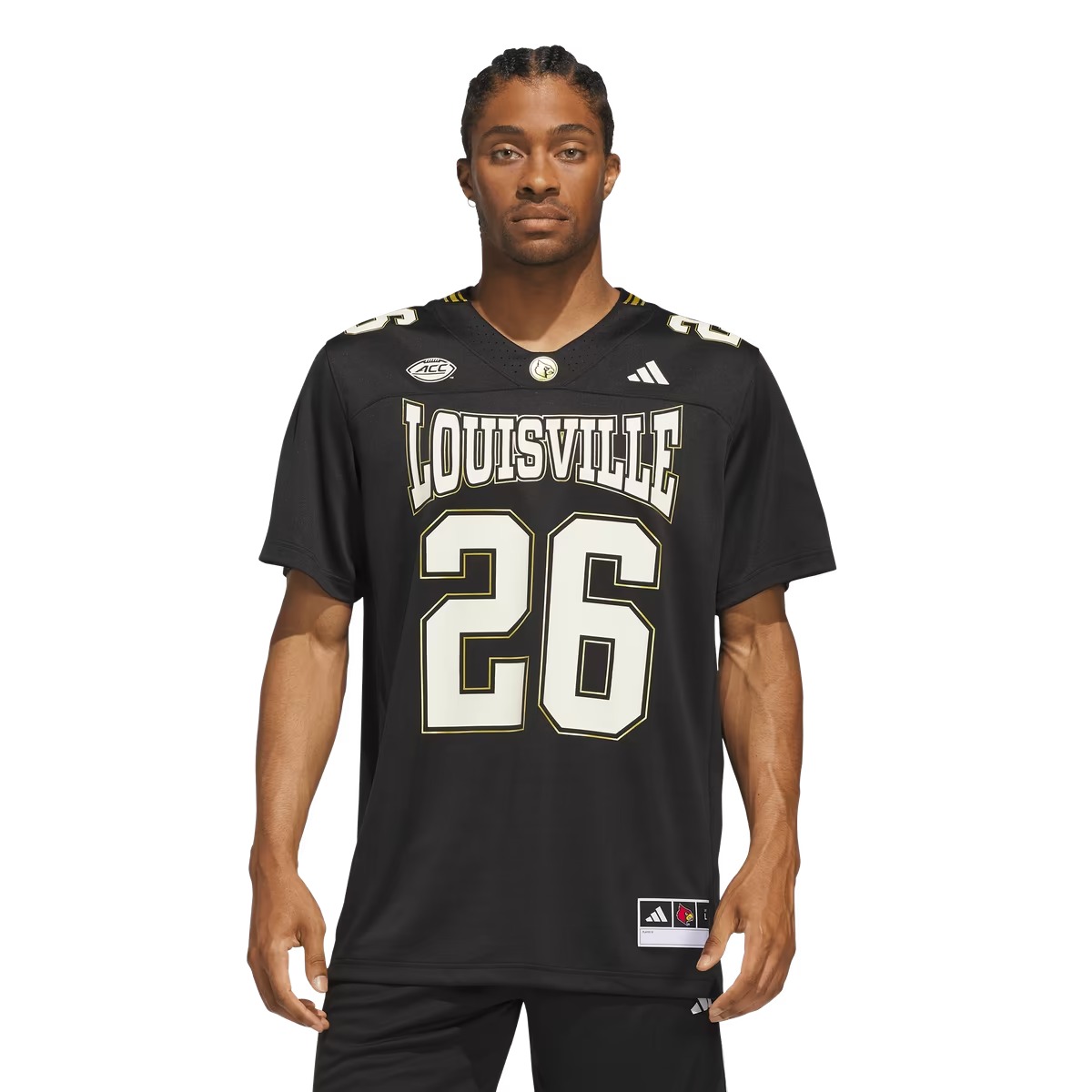 Hunk Wear - #26 Louisville Cardinals adidas For the Ville Premier Strategy Jersey - Black